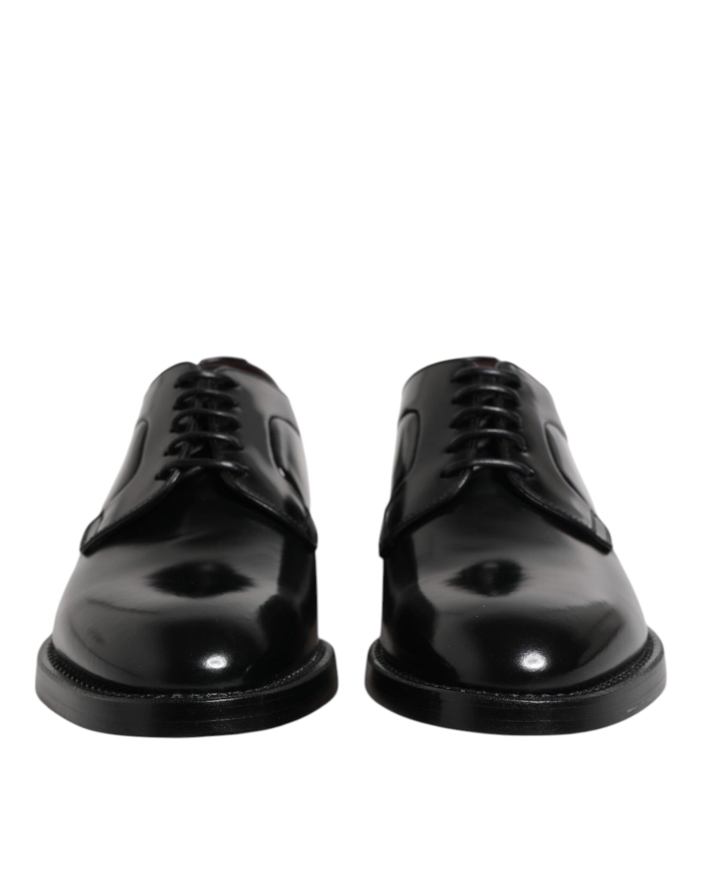 Zapatos Derby de vestir formales con cordones de cuero negro de Dolce & Gabbana