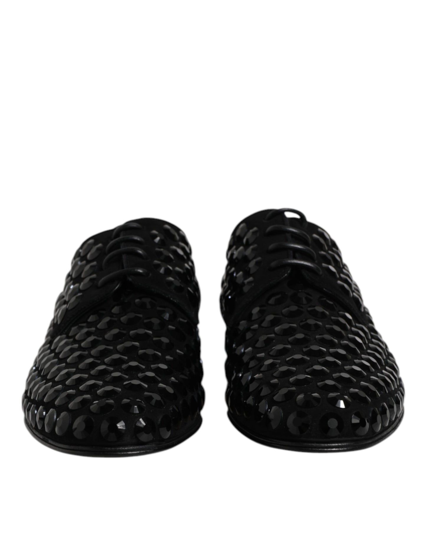 Zapatos Derby formales de ante negro con diamantes de imitación de Dolce & Gabbana