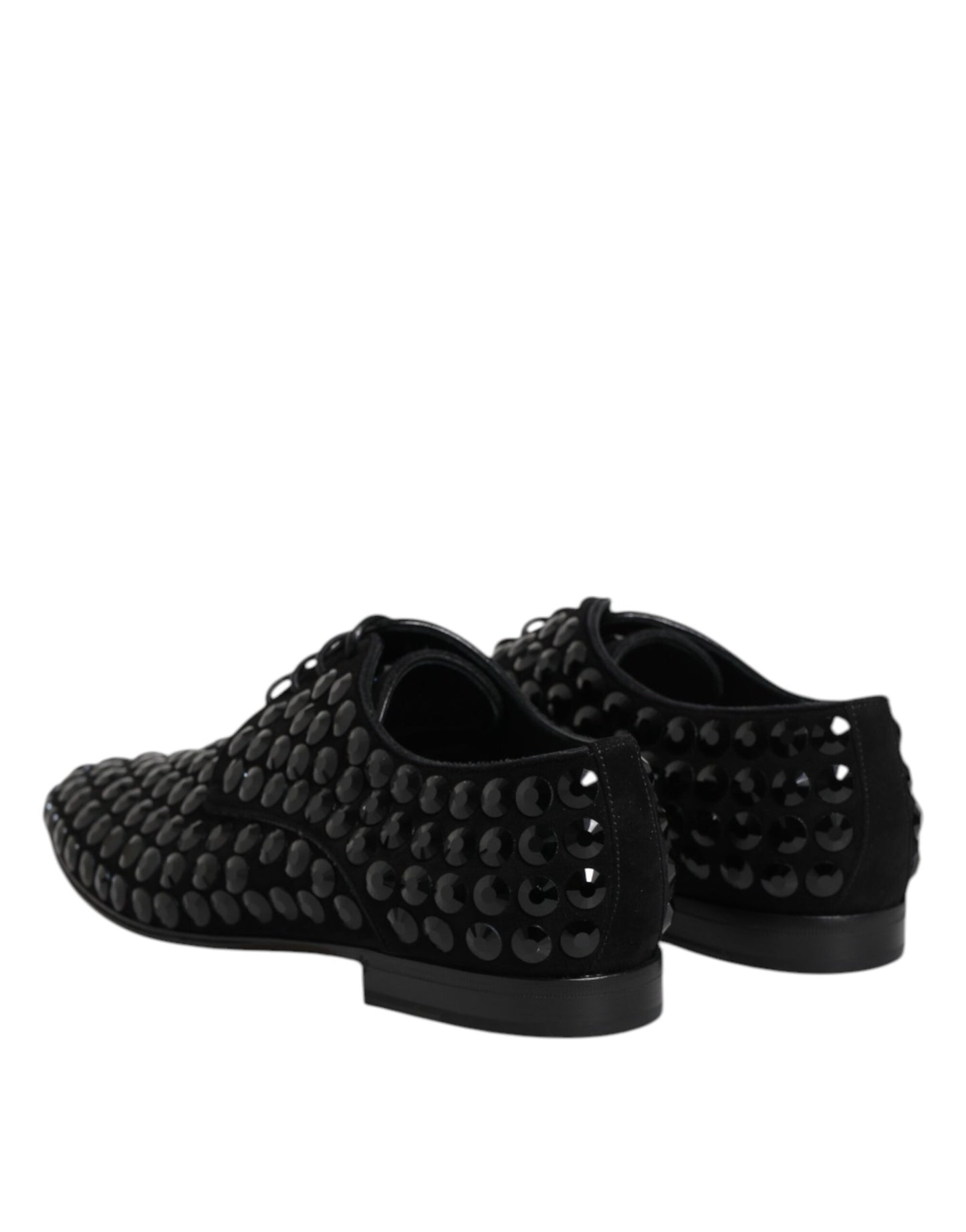 Zapatos Derby formales de ante negro con diamantes de imitación de Dolce & Gabbana