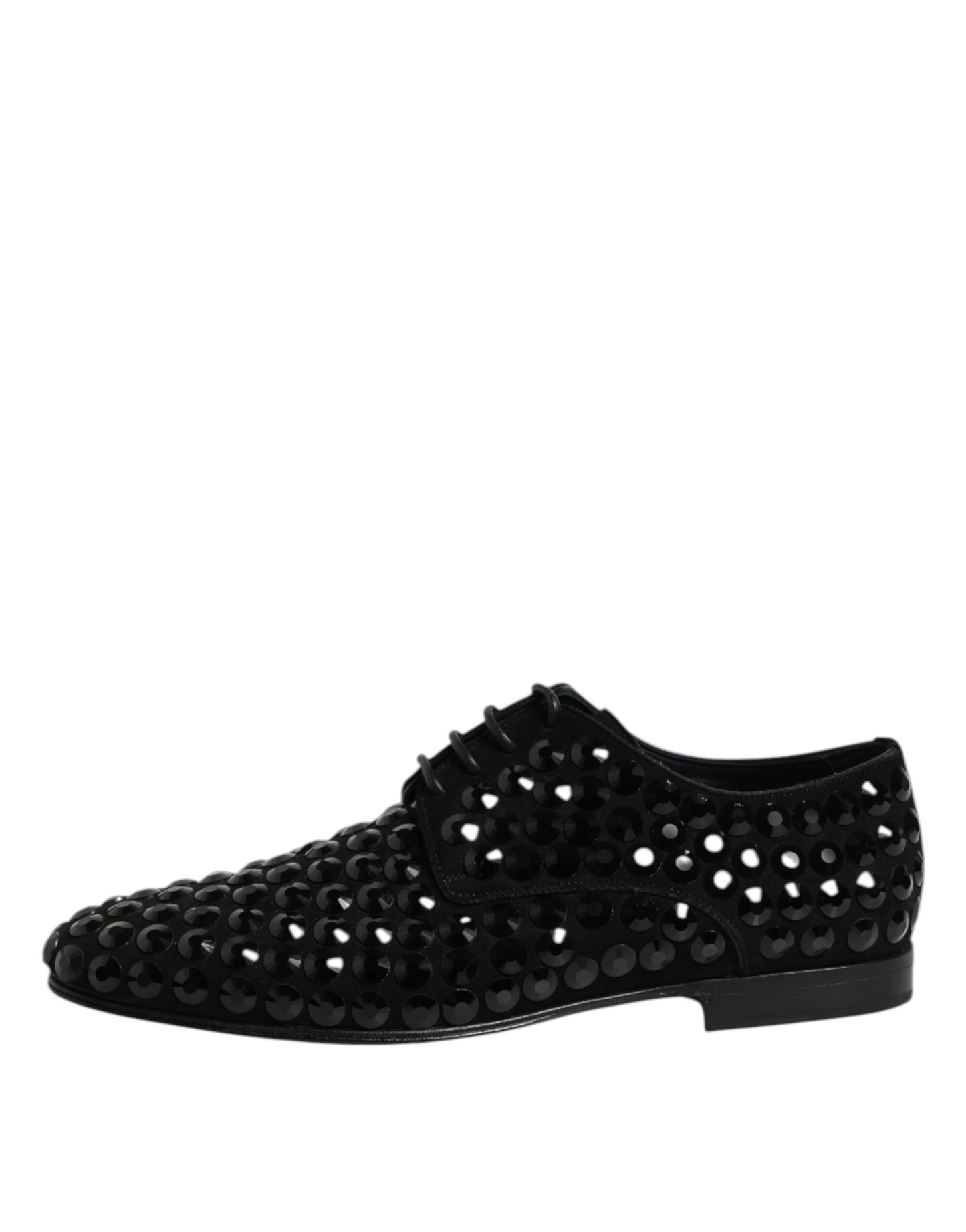 Zapatos Derby formales de ante negro con diamantes de imitación de Dolce & Gabbana