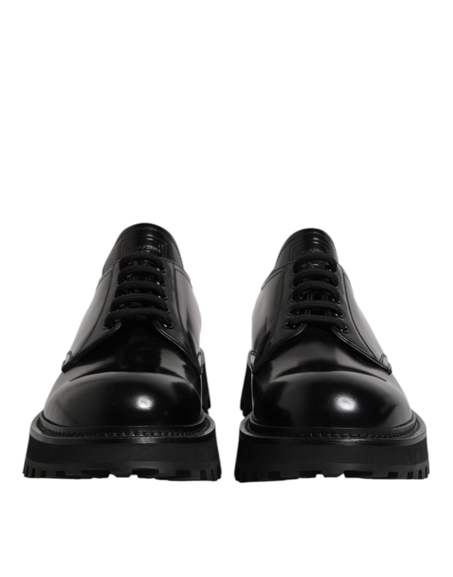 Zapatos de vestir Derby con cordones de cuero negro de Dolce & Gabbana para hombre