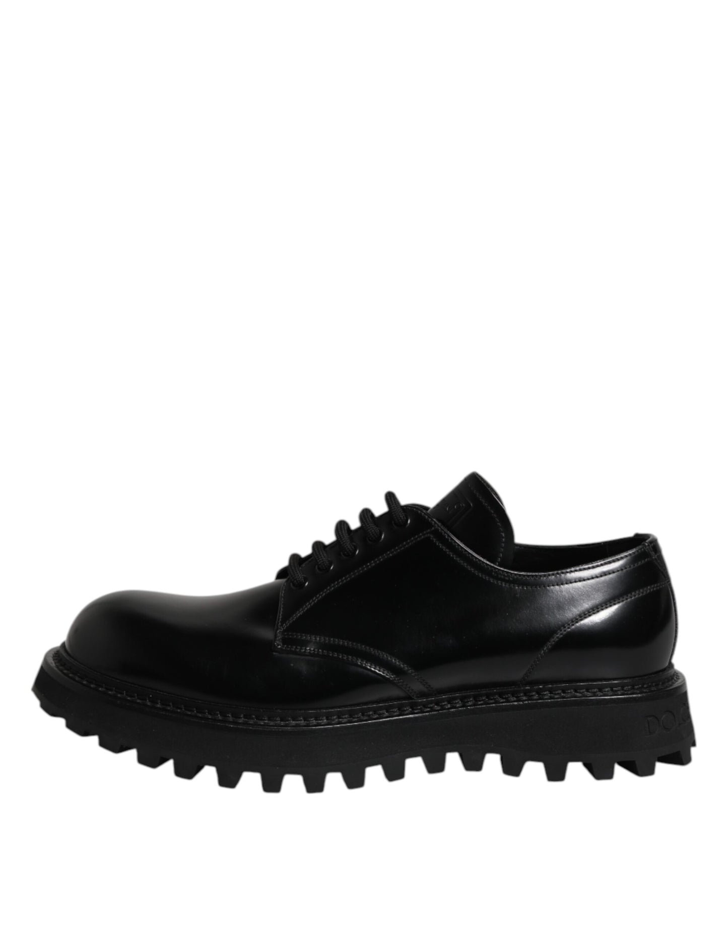 Zapatos de vestir Derby con cordones de cuero negro de Dolce & Gabbana para hombre
