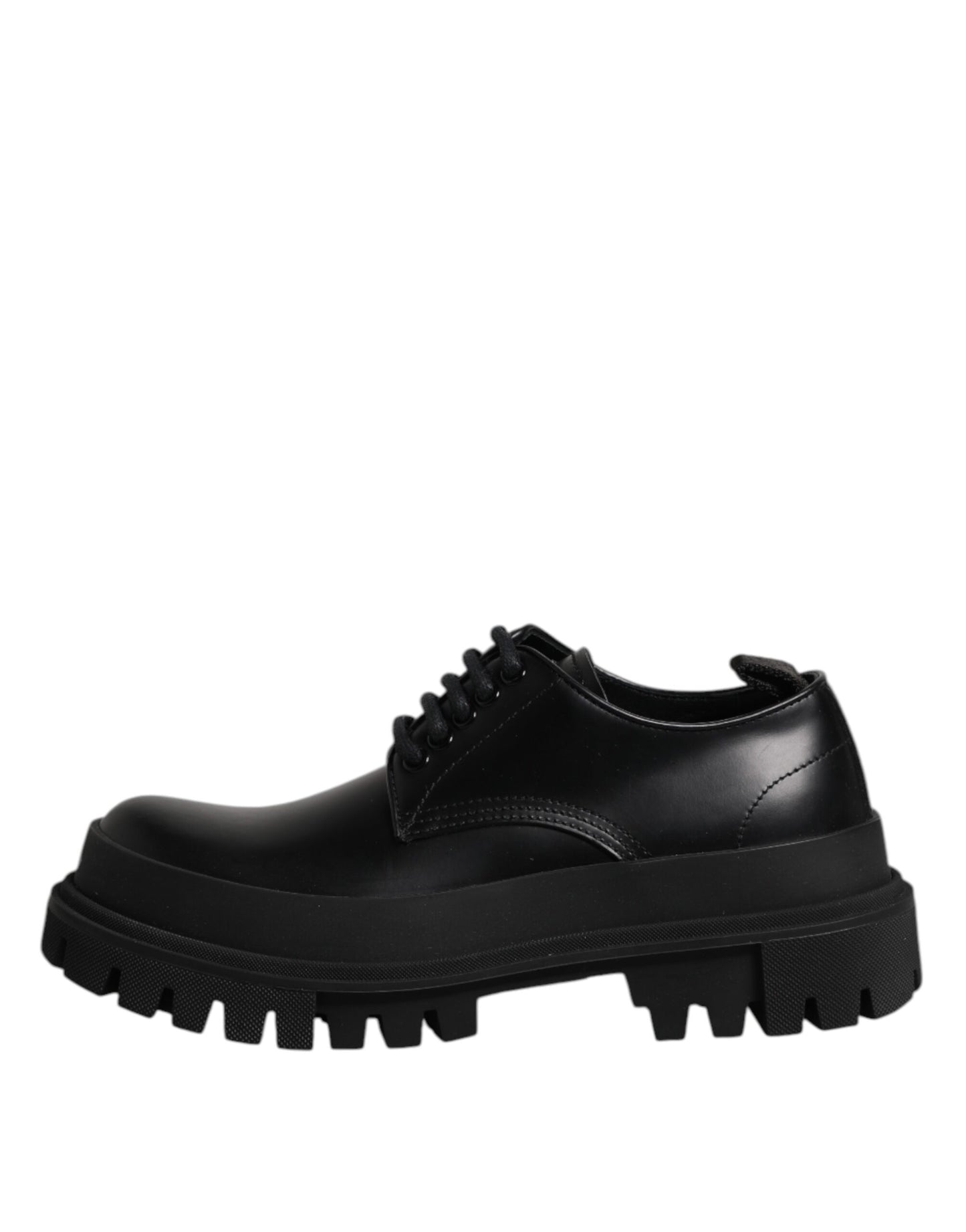 Zapatos de vestir Derby con cordones de cuero negro de Dolce & Gabbana para hombre