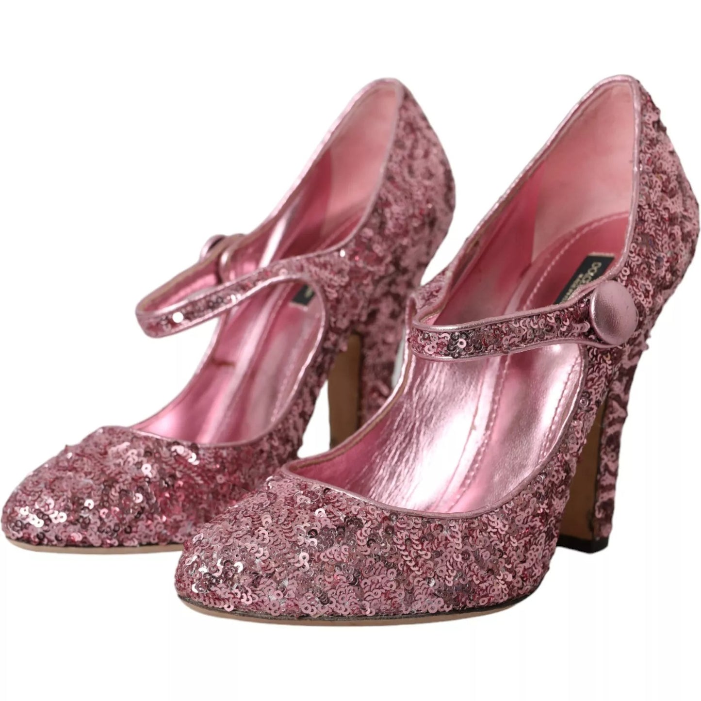 Dolce & Gabbana Zapatos de tacón alto Mary Jane con lentejuelas rosas