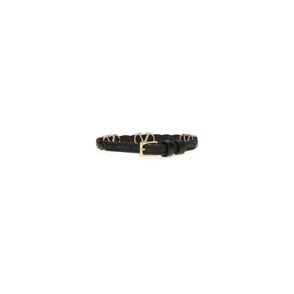 Valentino Garavani Leather VLogo Bracelet