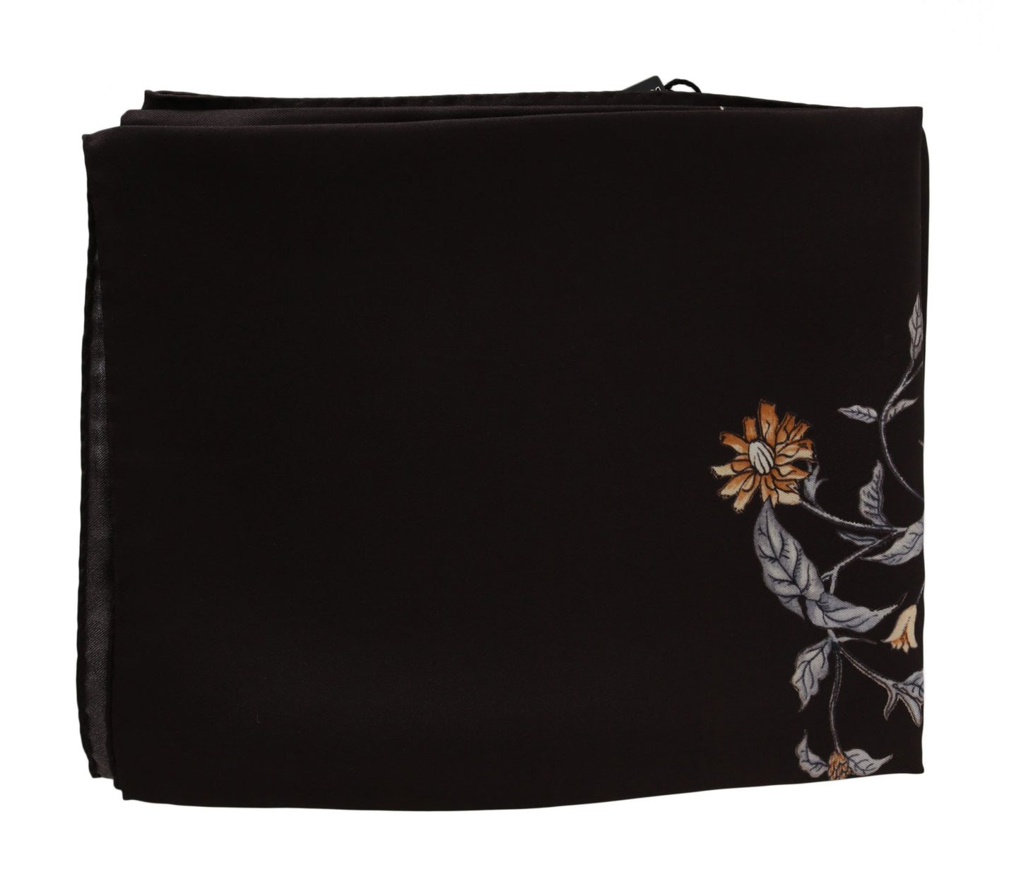 Dolce & Gabbana Elegante pañuelo de seda en marrón lujo