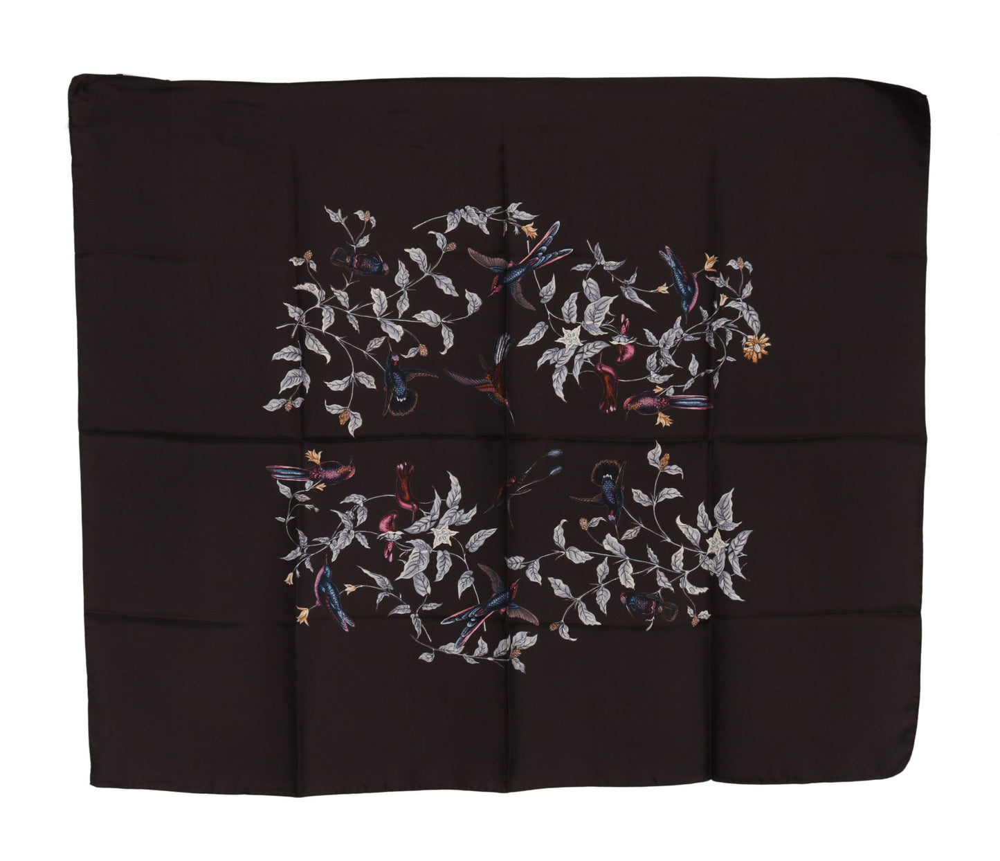 Dolce & Gabbana Elegante pañuelo de seda en marrón lujo