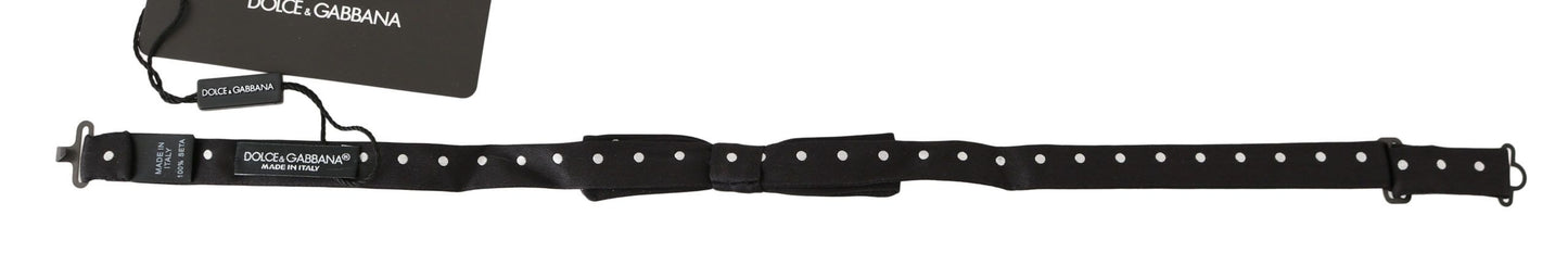 Dolce & Gabbana Elegante pajarita de seda con lunares negros