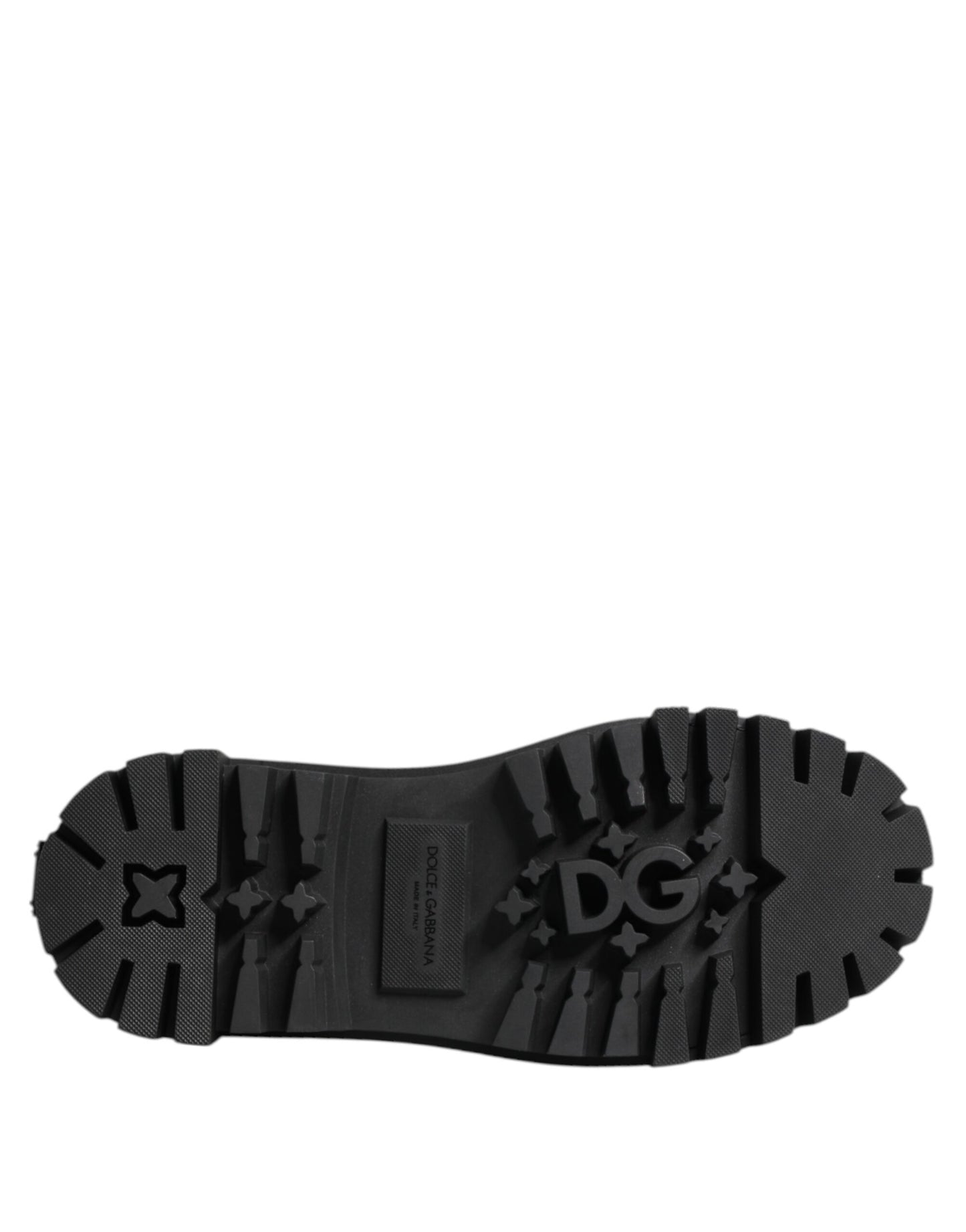 Dolce & Gabbana Black Leather Trekking Sneakers Boots Shoes