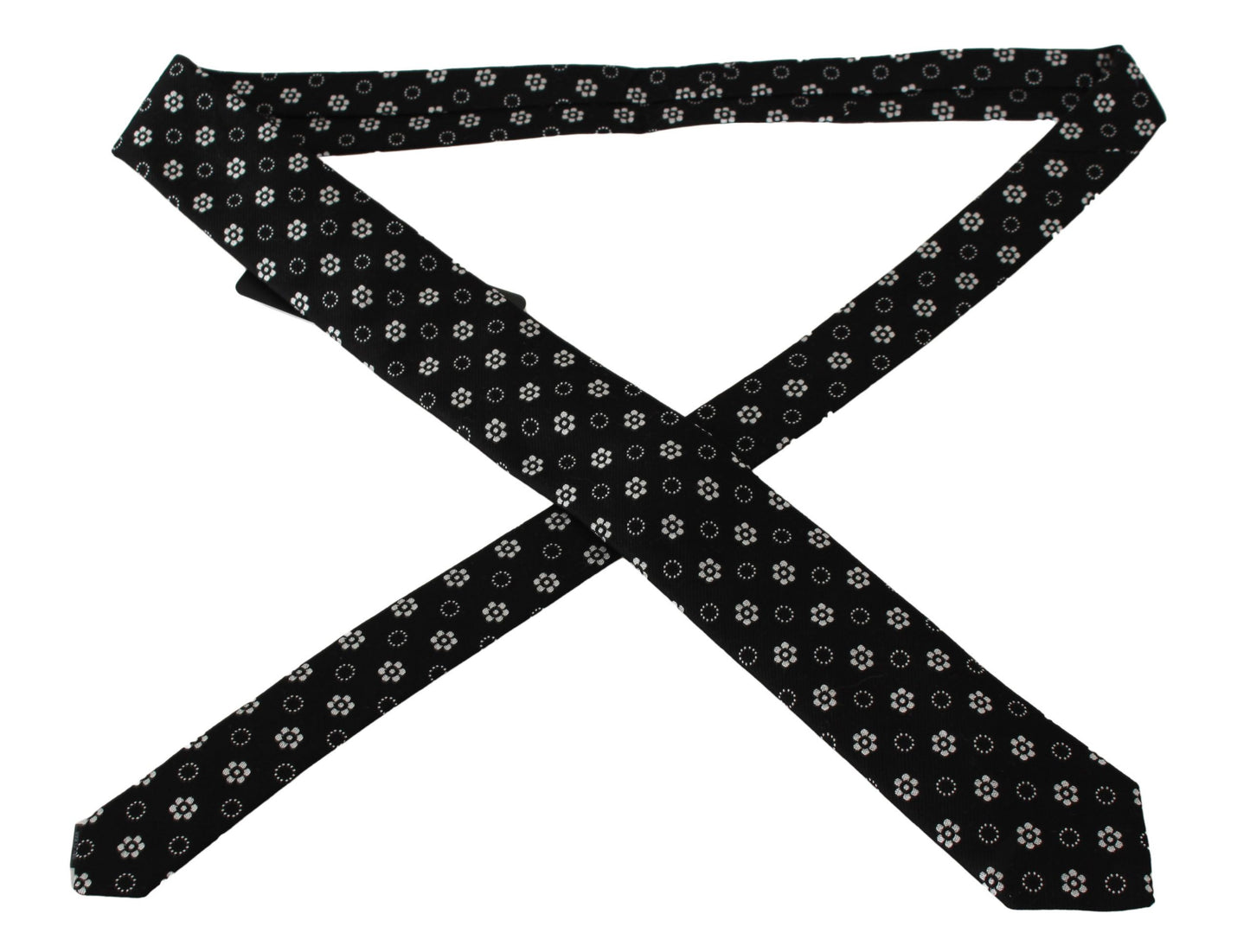 Dolce & Gabbana Elegante corbata de seda floral negra
