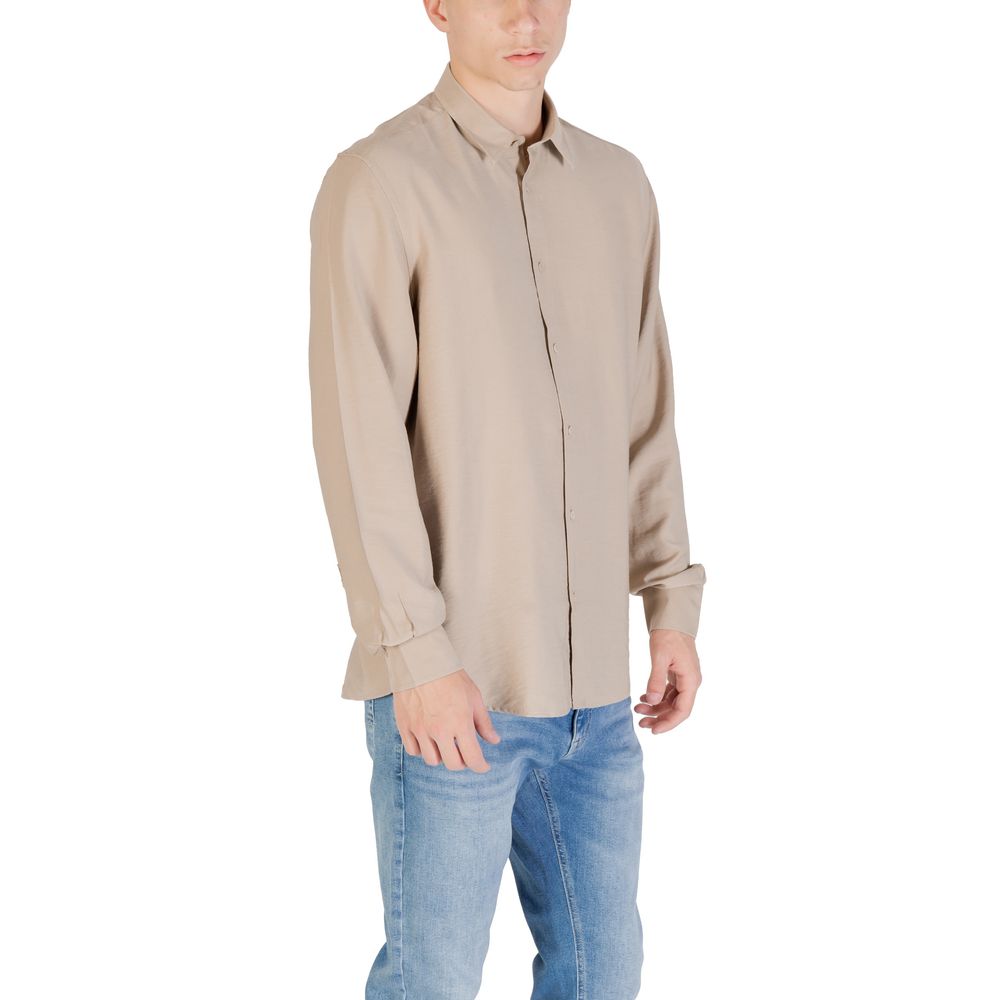 Antony Morato Beige Viscose Shirt – IT52 | XL par Antony Morato | Disponible sur Sandy Store ByNet