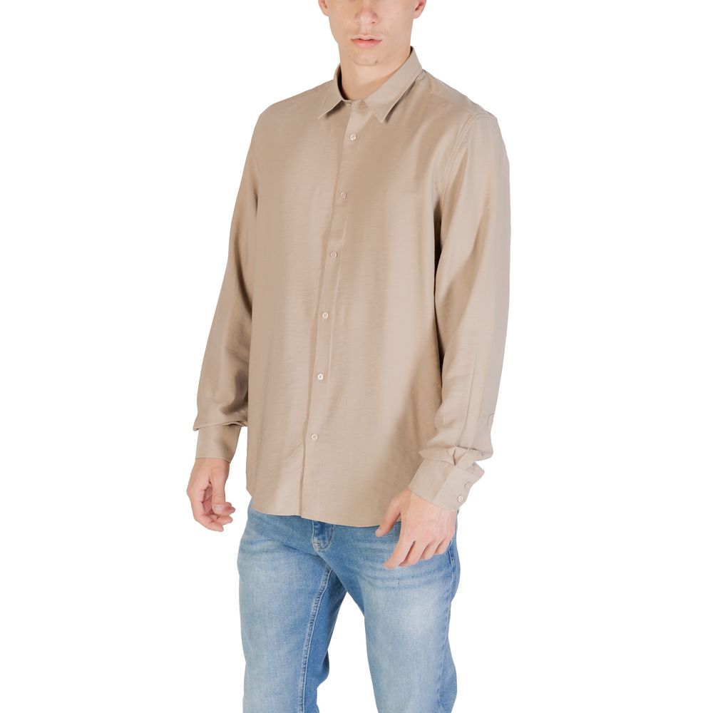 Antony Morato Beige Viscose Shirt – IT52 | XL par Antony Morato | Disponible sur Sandy Store ByNet