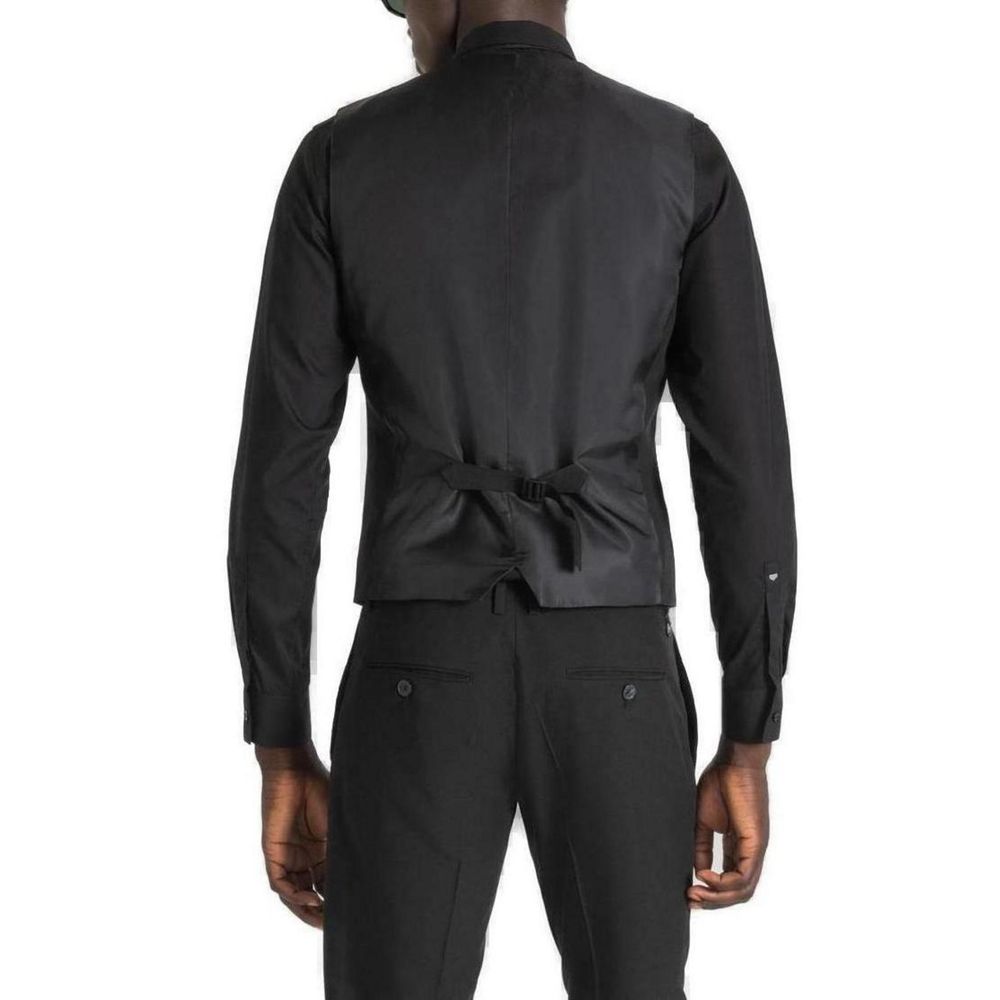 Antony Morato Black Polyester Waistcoat – IT52 | XL par Antony Morato | Disponible sur Sandy Store ByNet