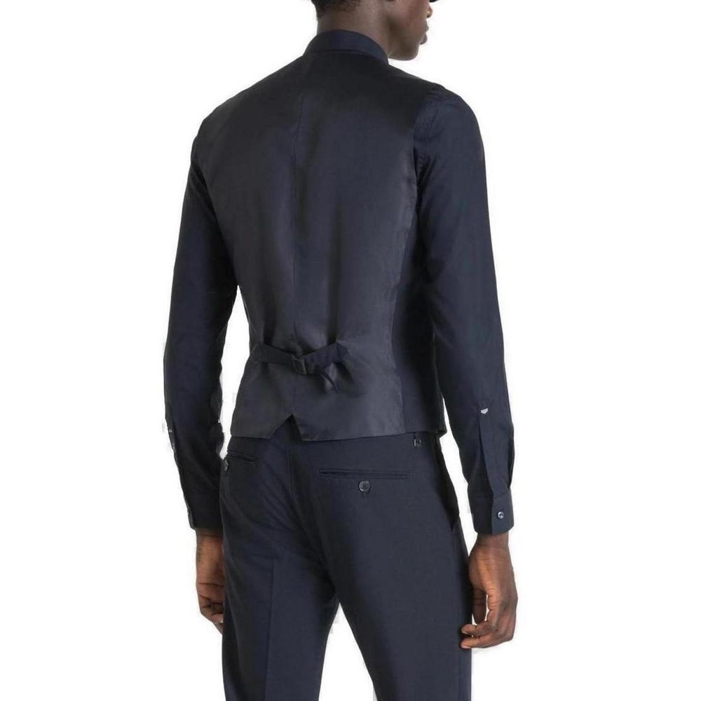 Antony Morato Blue Polyester Waistcoat – IT54 | XXL par Antony Morato | Disponible sur Sandy Store ByNet