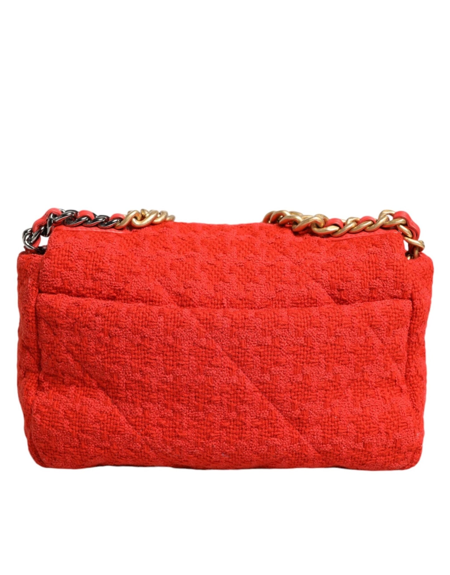 Chanel Red Tweed 2WAY Hand Chain Medium Shoulder Bag Purse - Sandy Store ByNet