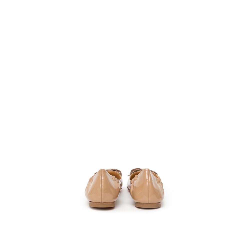 Christian Louboutin Beige Patent Leather Flat Shoe - Sandy Store ByNet