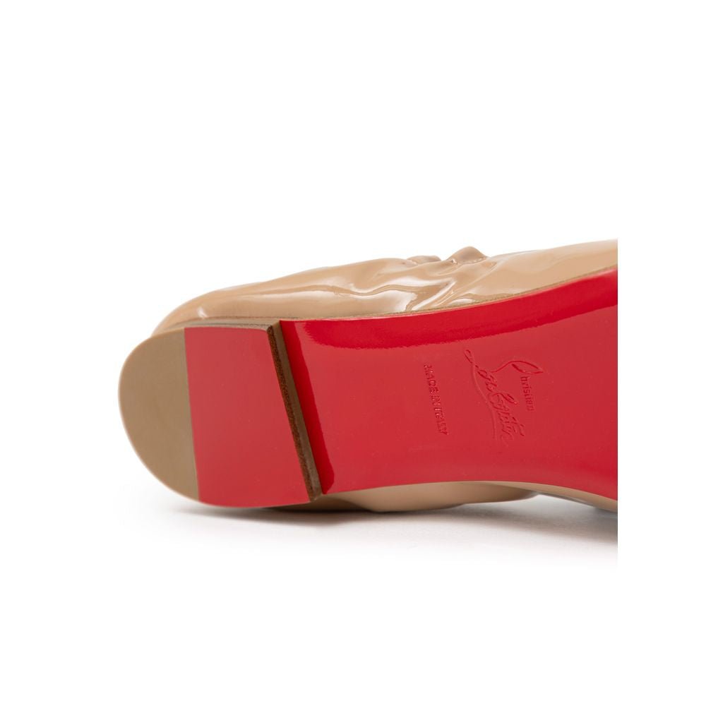 Christian Louboutin Beige Patent Leather Flat Shoe - Sandy Store ByNet