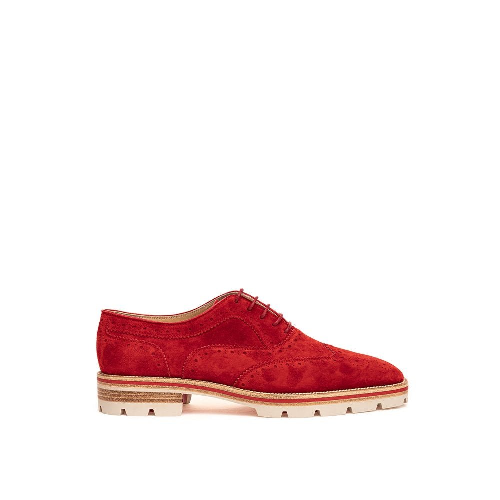 Christian Louboutin Red Suede Leather Flat Shoe - Sandy Store ByNet