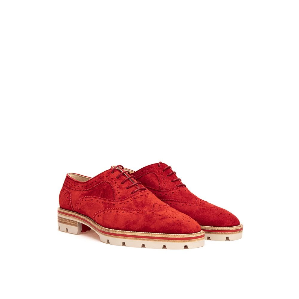 Christian Louboutin Red Suede Leather Flat Shoe - Sandy Store ByNet