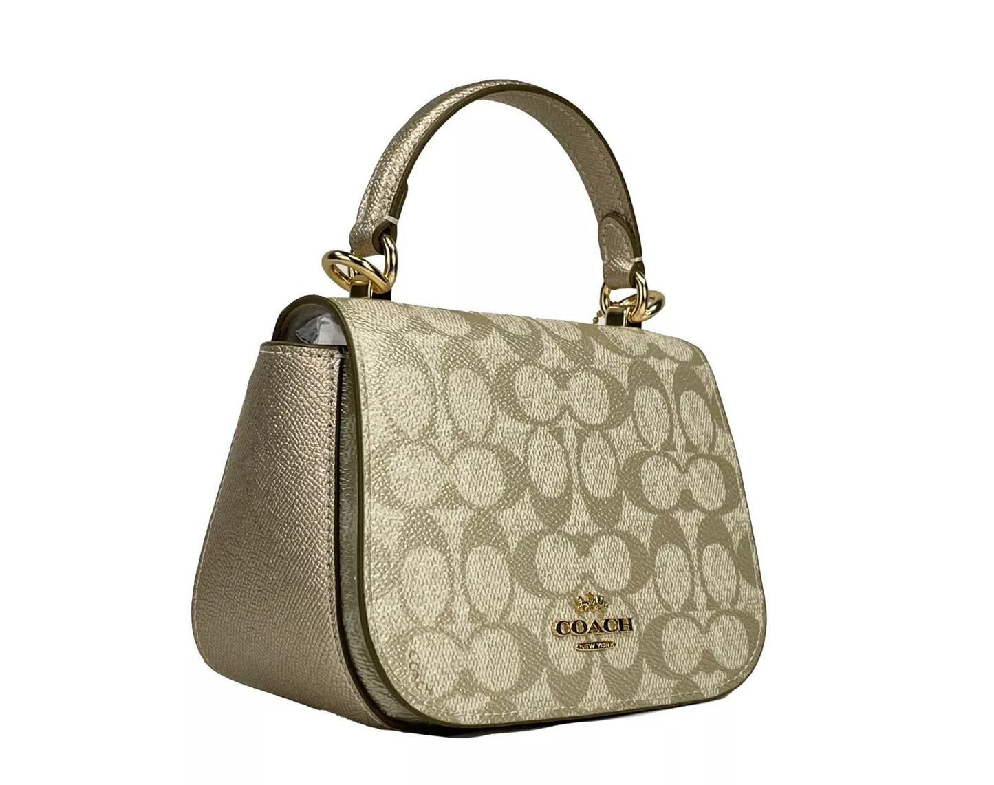 COACH Lysa Top Handle Bag Crossbody Champagne Gold - Sandy Store ByNet