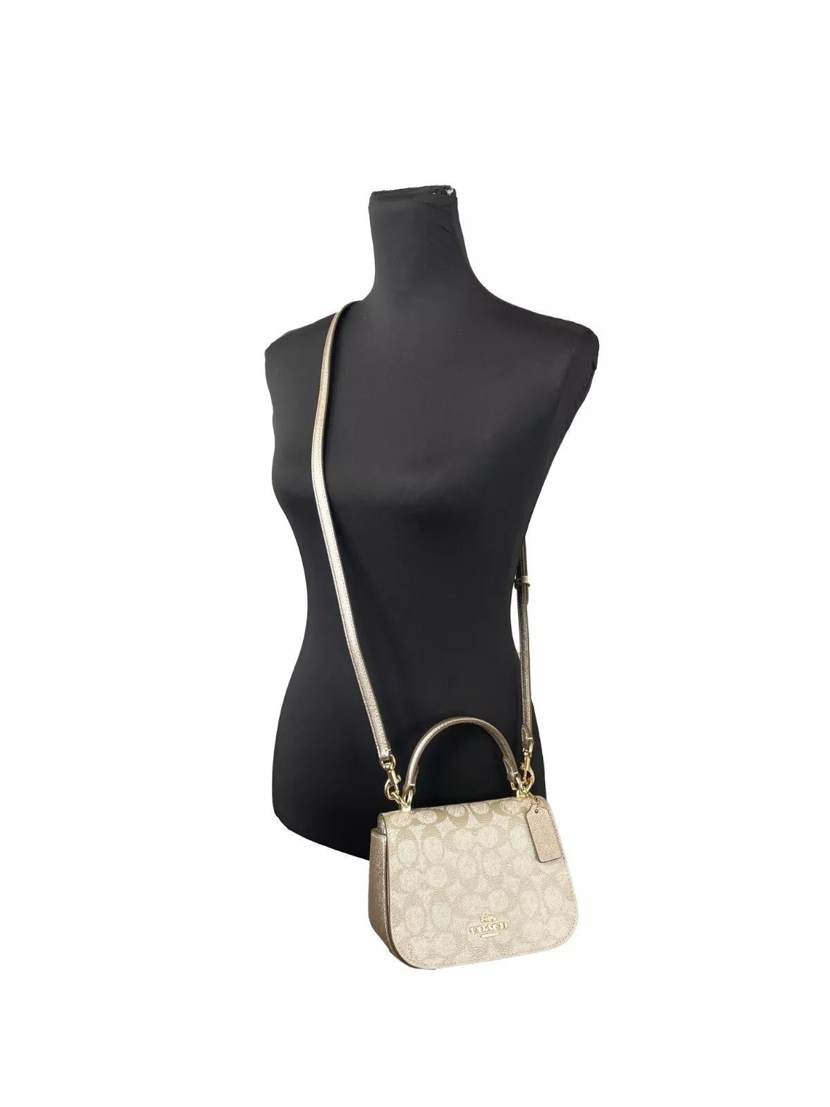 COACH Lysa Top Handle Bag Crossbody Champagne Gold - Sandy Store ByNet