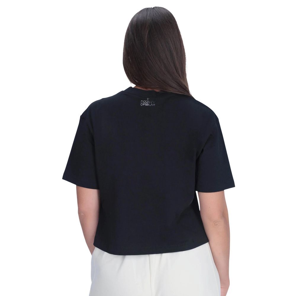 County of Milan Black Cotton T-Shirt – IT44|L par County of Milan | Disponible sur Sandy Store ByNet