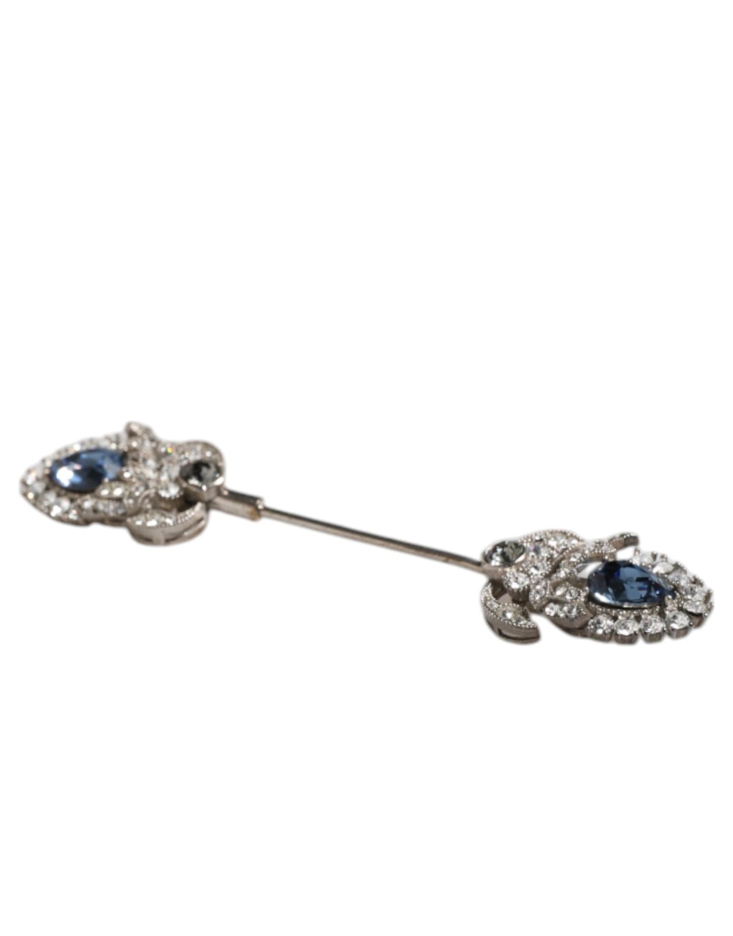 Dolce & Gabbana 925 Sterling Silver Crystals Collar Brooch Accessory Pin - Sandy Store ByNet