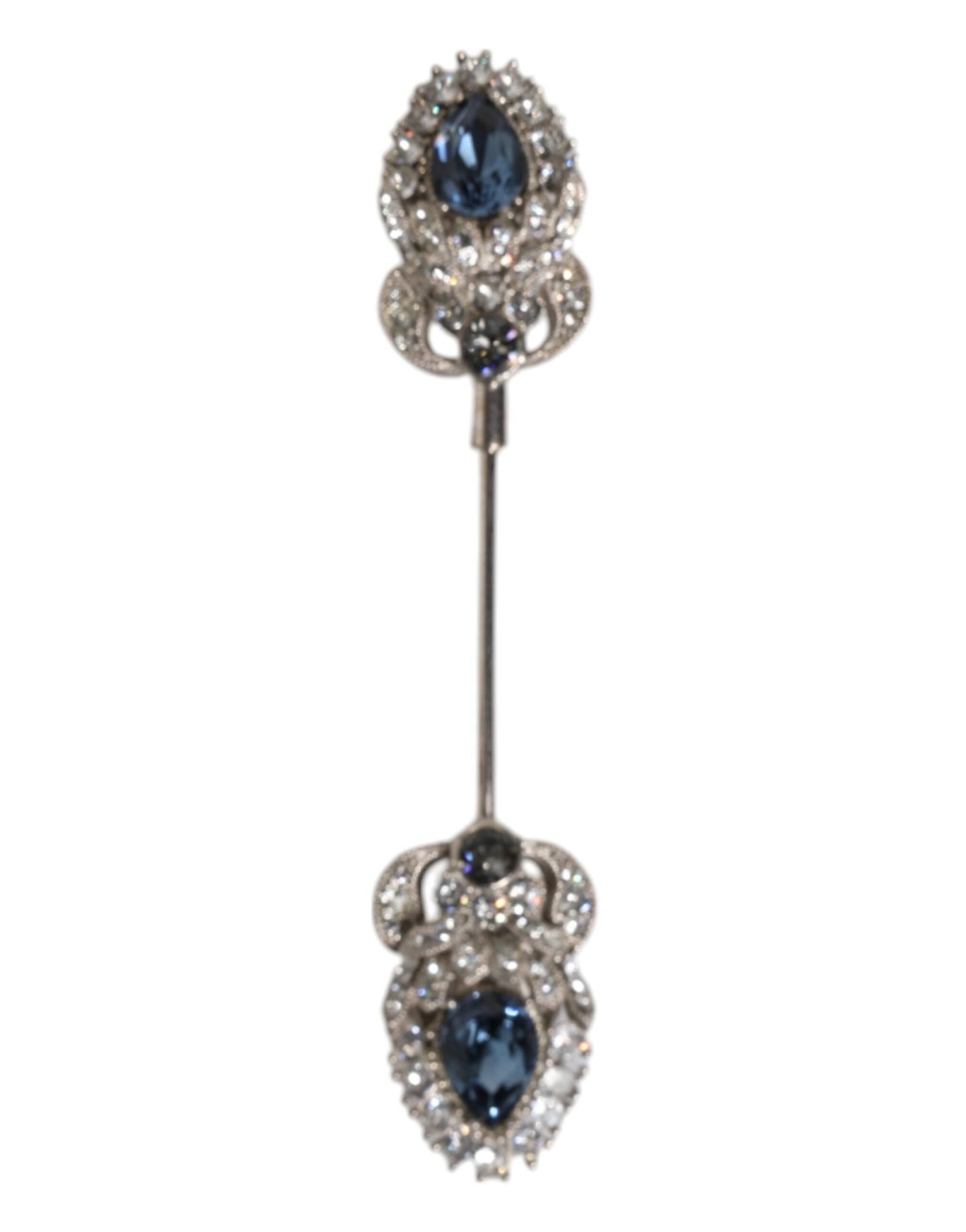 Dolce & Gabbana 925 Sterling Silver Crystals Collar Brooch Accessory Pin - Sandy Store ByNet