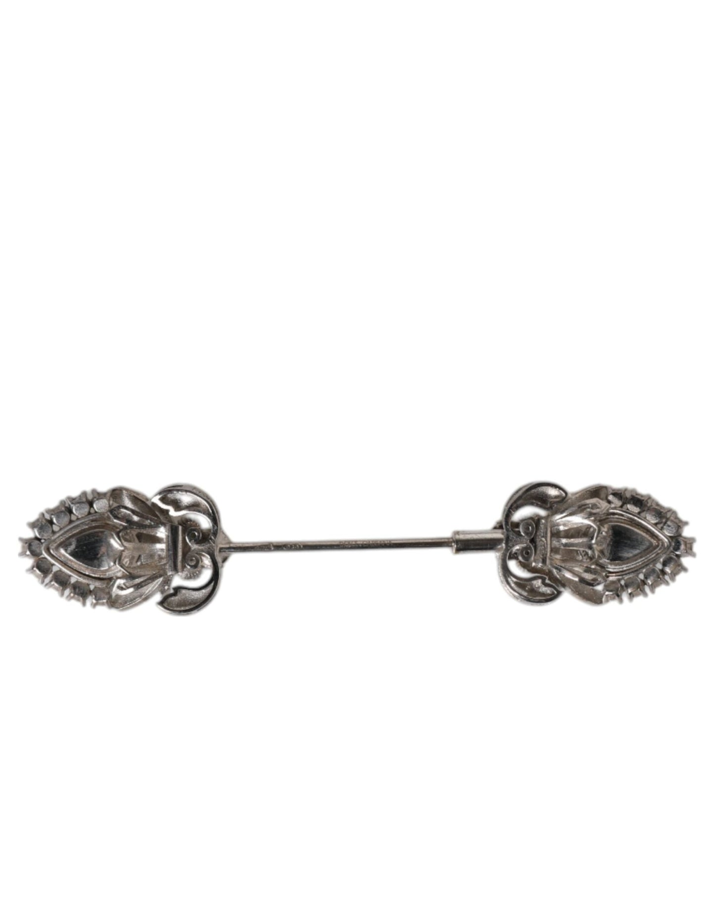 Dolce & Gabbana 925 Sterling Silver Crystals Collar Brooch Accessory Pin - Sandy Store ByNet