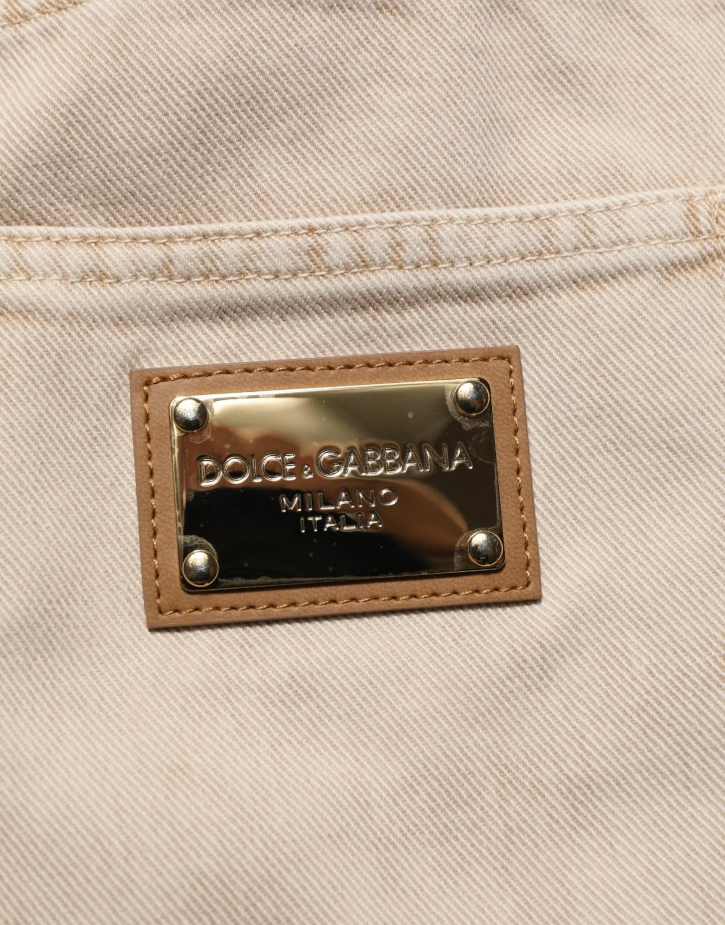 Dolce & Gabbana Beige Cotton Straight Denim Trouser Jeans – IT52 | XL par Dolce & Gabbana | Disponible sur Sandy Store ByNet