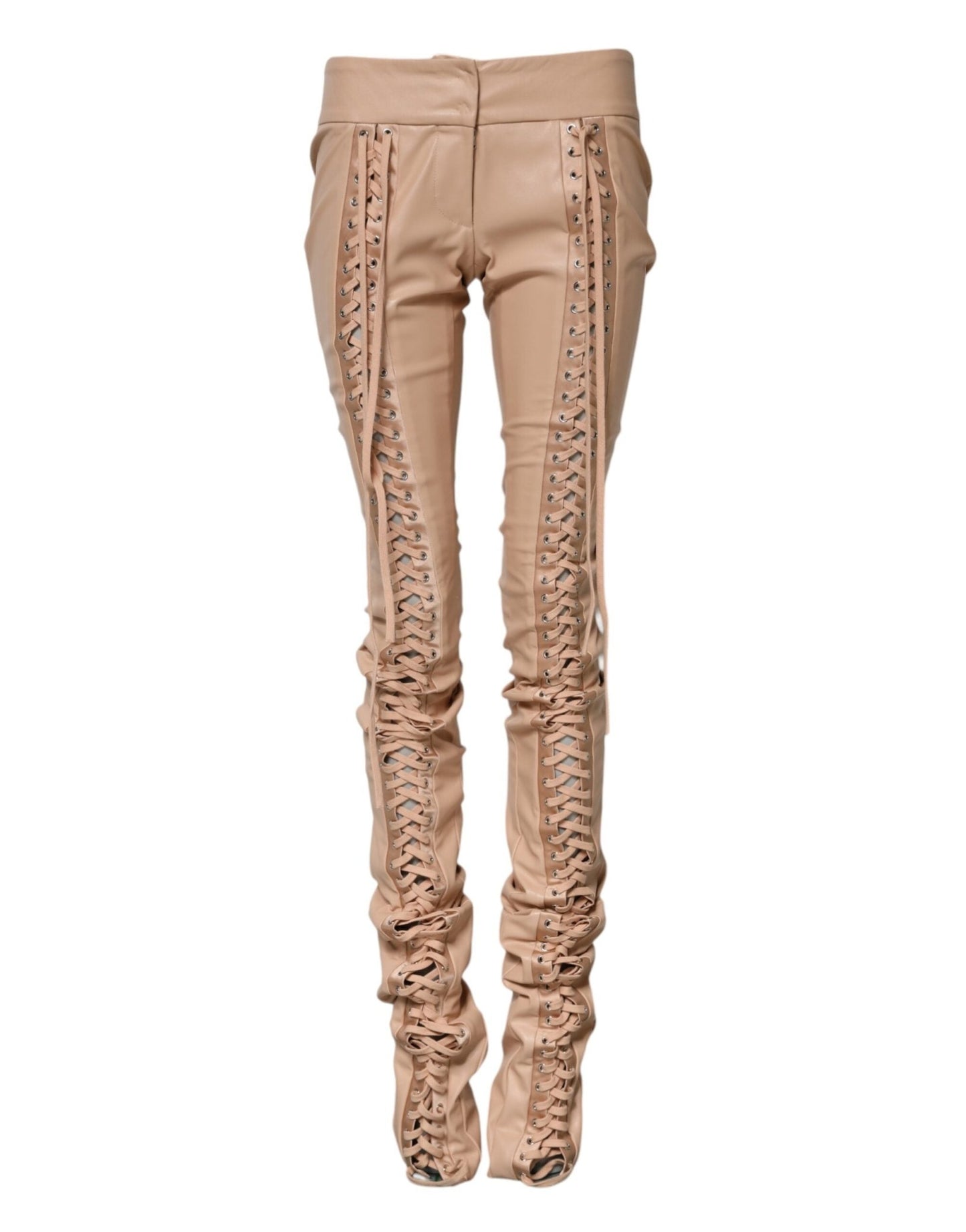 Dolce & Gabbana Beige Lace Details Mid Waist Skinny Pants – IT40|S par Dolce & Gabbana | Disponible sur Sandy Store ByNet