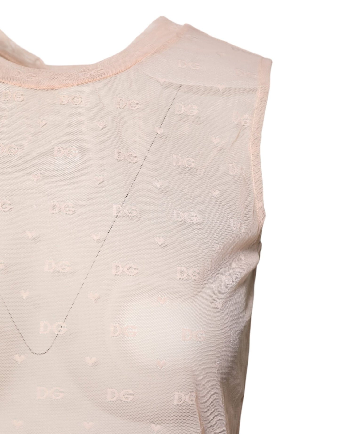 Dolce & Gabbana Beige Nylon Logo Monogram Sleeveless Tank Top - Sandy Store ByNet