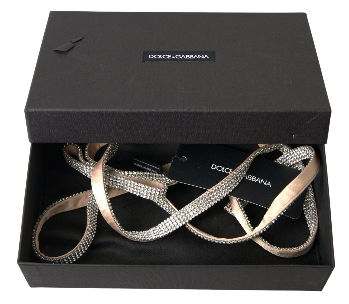 Dolce & Gabbana Beige Silk Clear Crystal Bow Waist Belt – 65 cm / 26 Inches par Dolce & Gabbana | Disponible sur Sandy Store ByNet