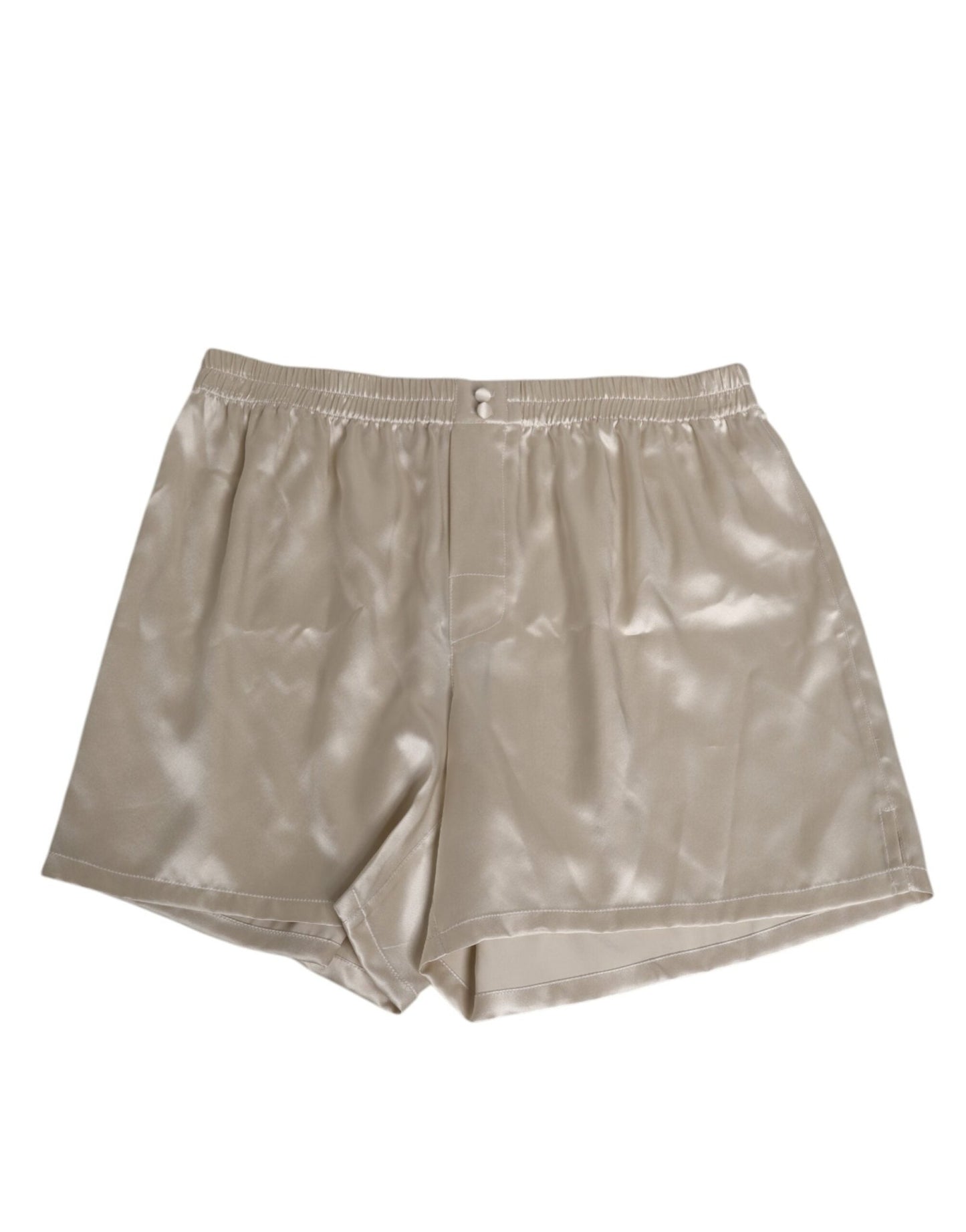 Dolce & Gabbana Beige Silk Satin Elastic Men Boxer Short Swimwear – IT4 | S par Dolce & Gabbana | Disponible sur Sandy Store ByNet