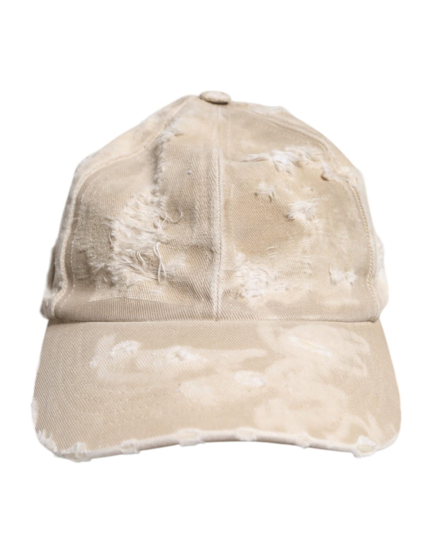 Dolce & Gabbana Beige Tattered Cotton 6 Panels Baseball Cap – 58 cm|M par Dolce & Gabbana | Disponible sur Sandy Store ByNet