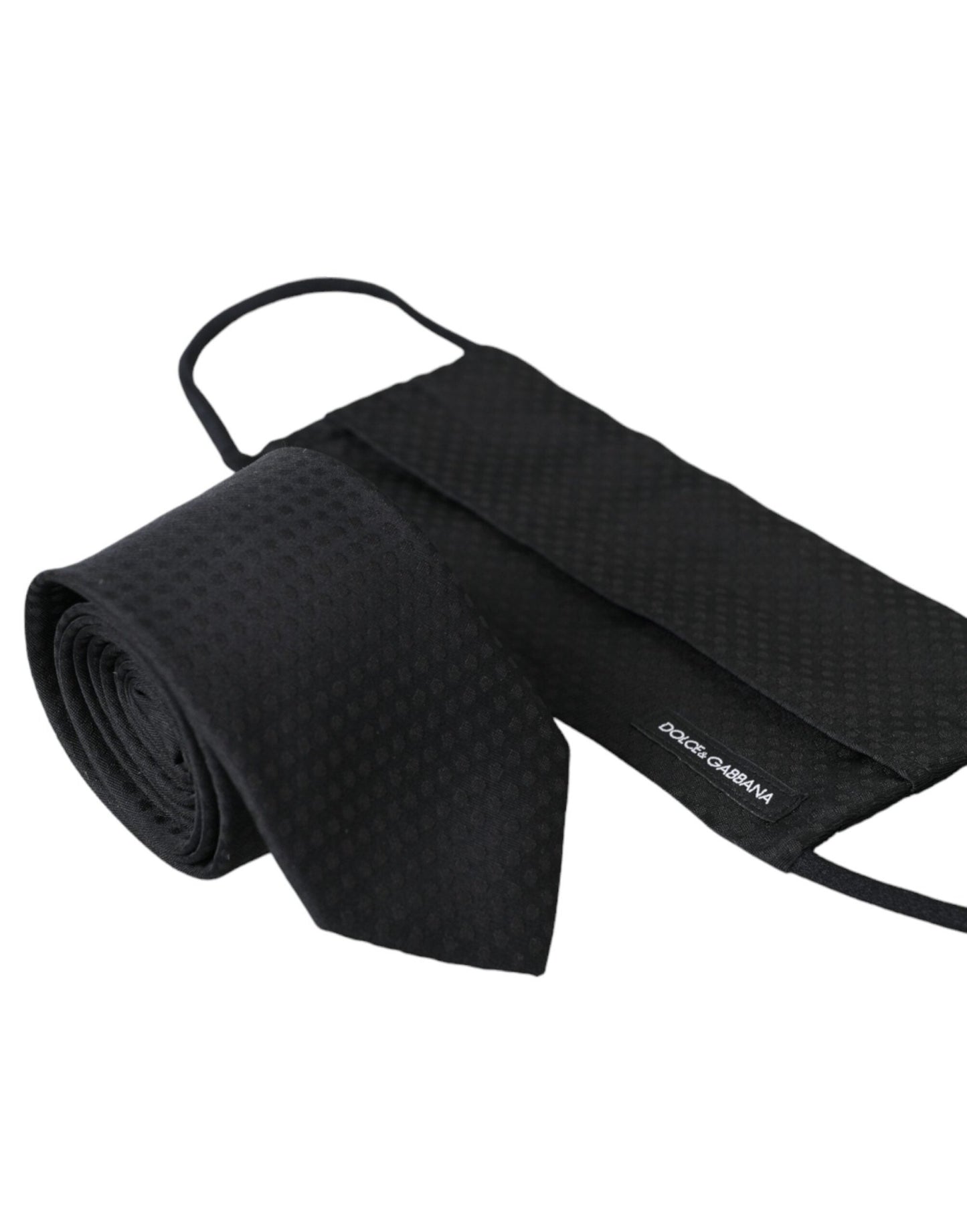 Dolce & Gabbana Black 100% Silk Adjustable Necktie Face Mask – par Dolce & Gabbana | Disponible sur Sandy Store ByNet
