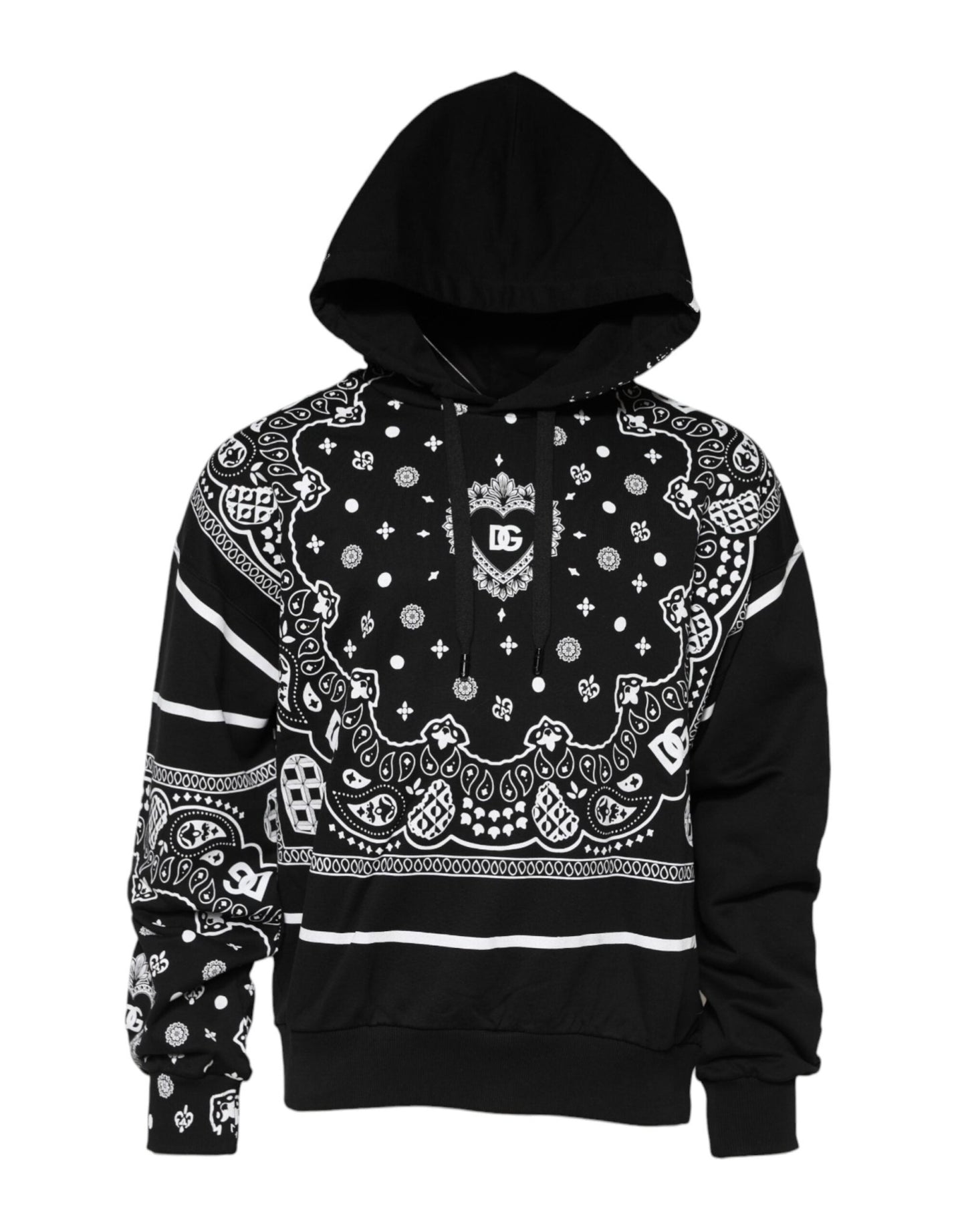 Dolce & Gabbana Black Bandana Hooded Men Sweatshirt Sweater – IT50 | L par Dolce & Gabbana | Disponible sur Sandy Store ByNet
