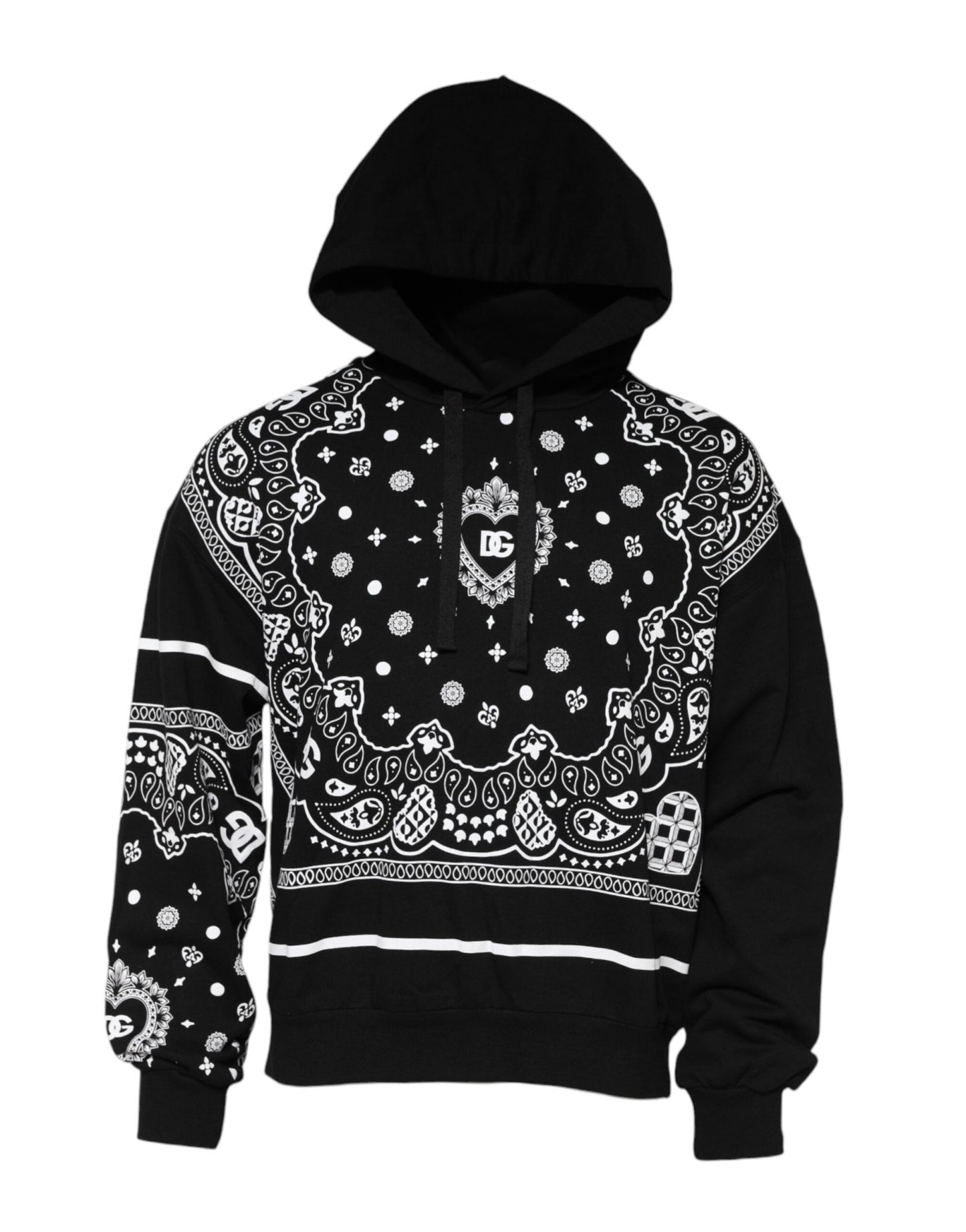 Dolce & Gabbana Black Bandana Hooded Men Sweatshirt Sweater – IT52 | XL par Dolce & Gabbana | Disponible sur Sandy Store ByNet