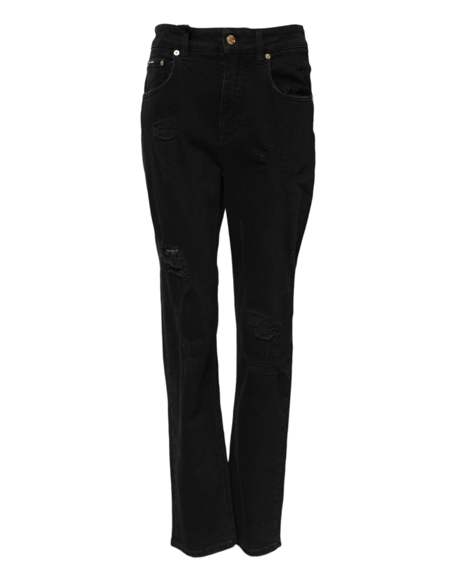 Dolce & Gabbana Black Boyfriend Cotton Flared Denim Jeans – IT38 | XS par Dolce & Gabbana | Disponible sur Sandy Store ByNet