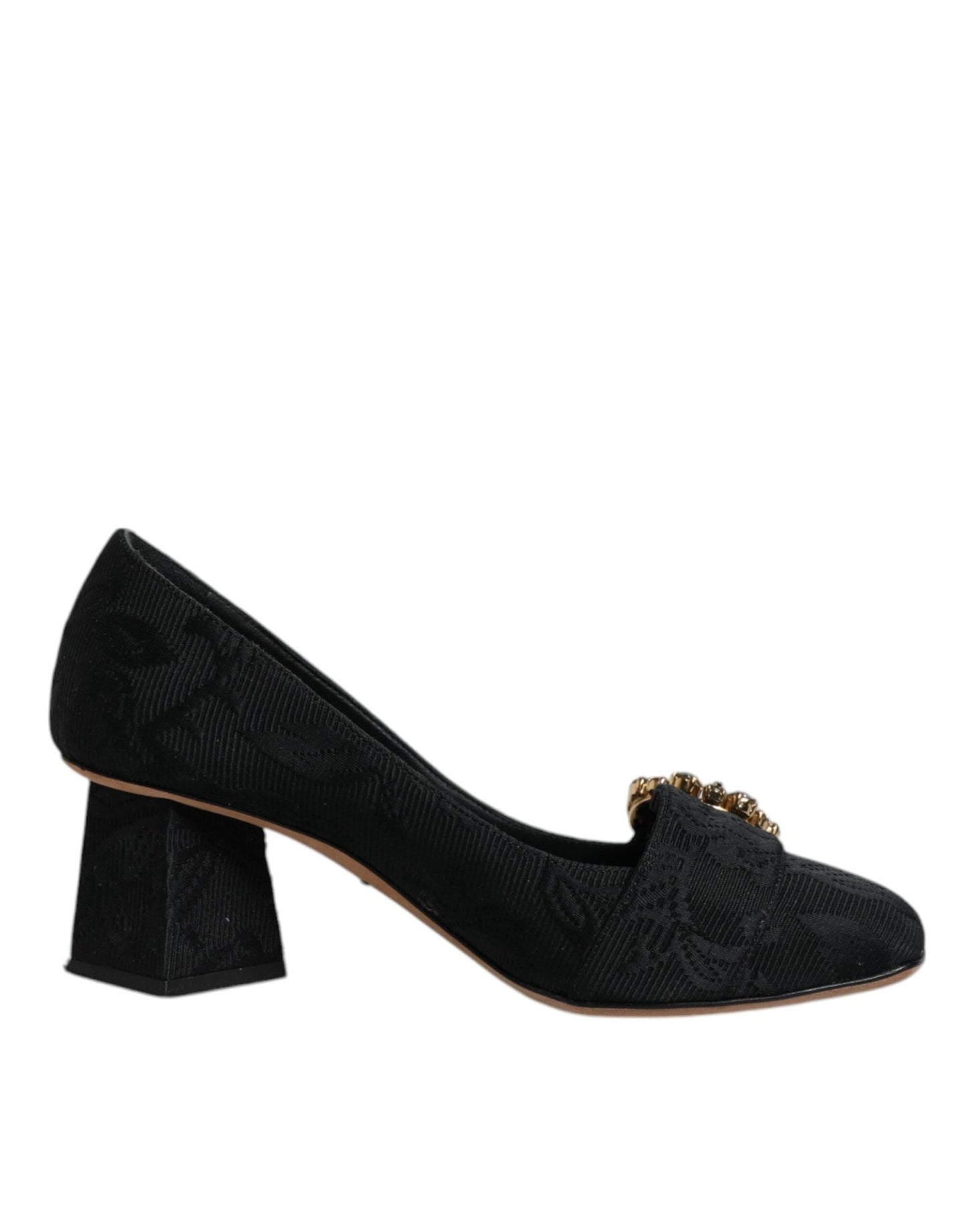 Dolce & Gabbana Black Brocade Crystals Heels Pumps Shoes - Sandy Store ByNet