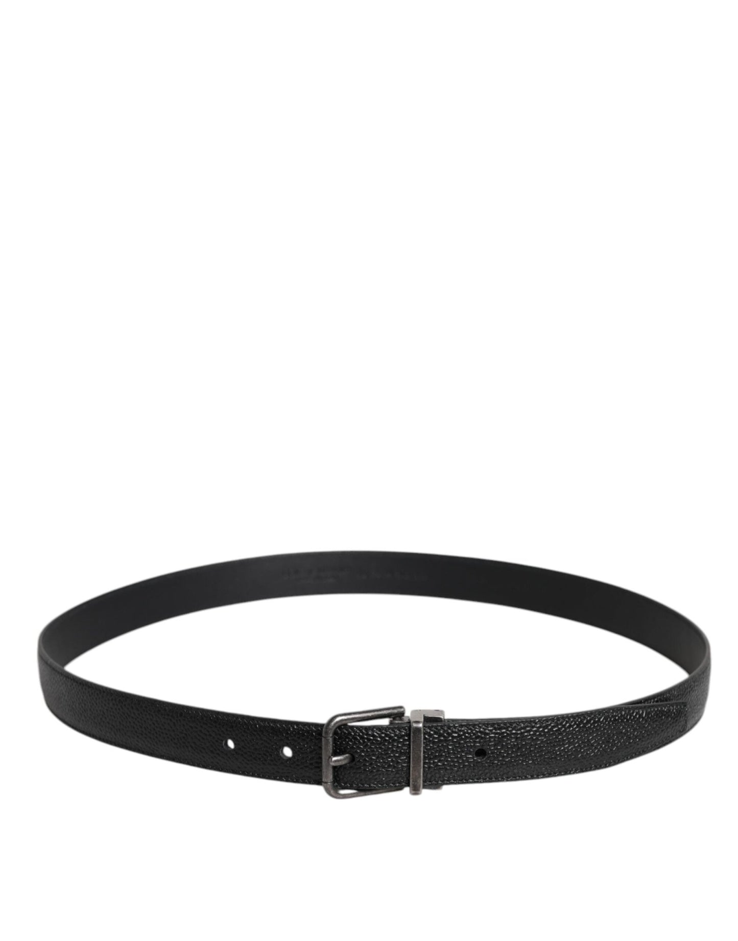 Dolce & Gabbana Black Calf Leather Classic Metal Buckle Belt - Sandy Store ByNet