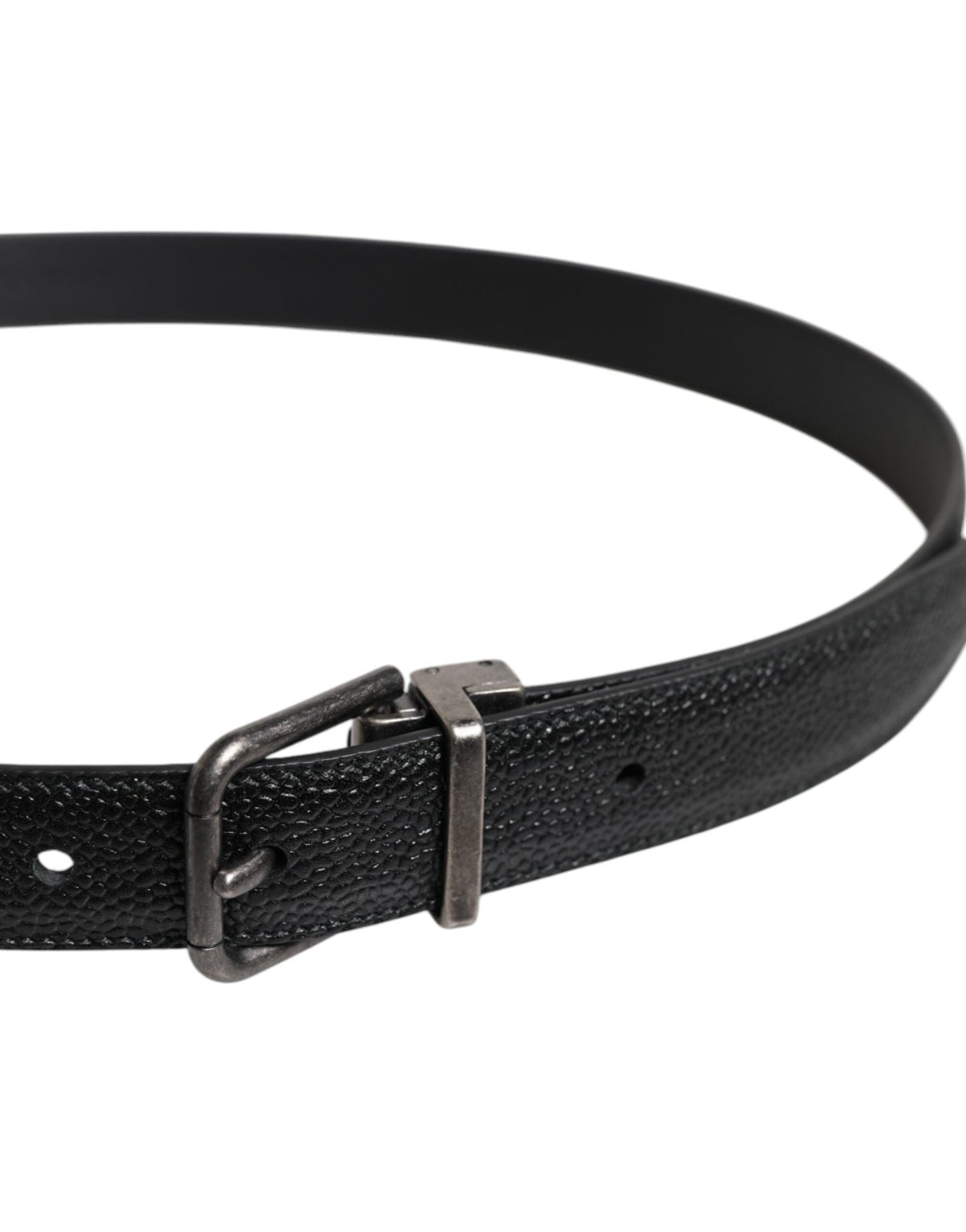 Dolce & Gabbana Black Calf Leather Classic Metal Buckle Belt - Sandy Store ByNet