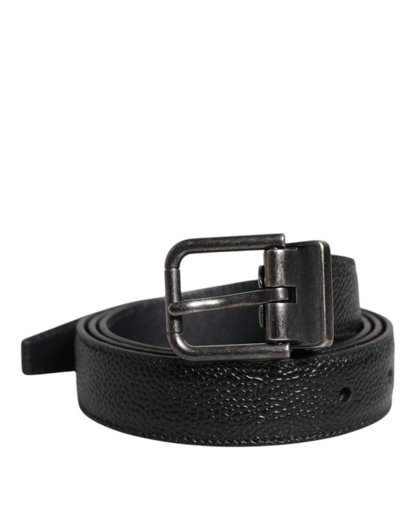 Dolce & Gabbana Black Calf Leather Classic Metal Buckle Belt - Sandy Store ByNet