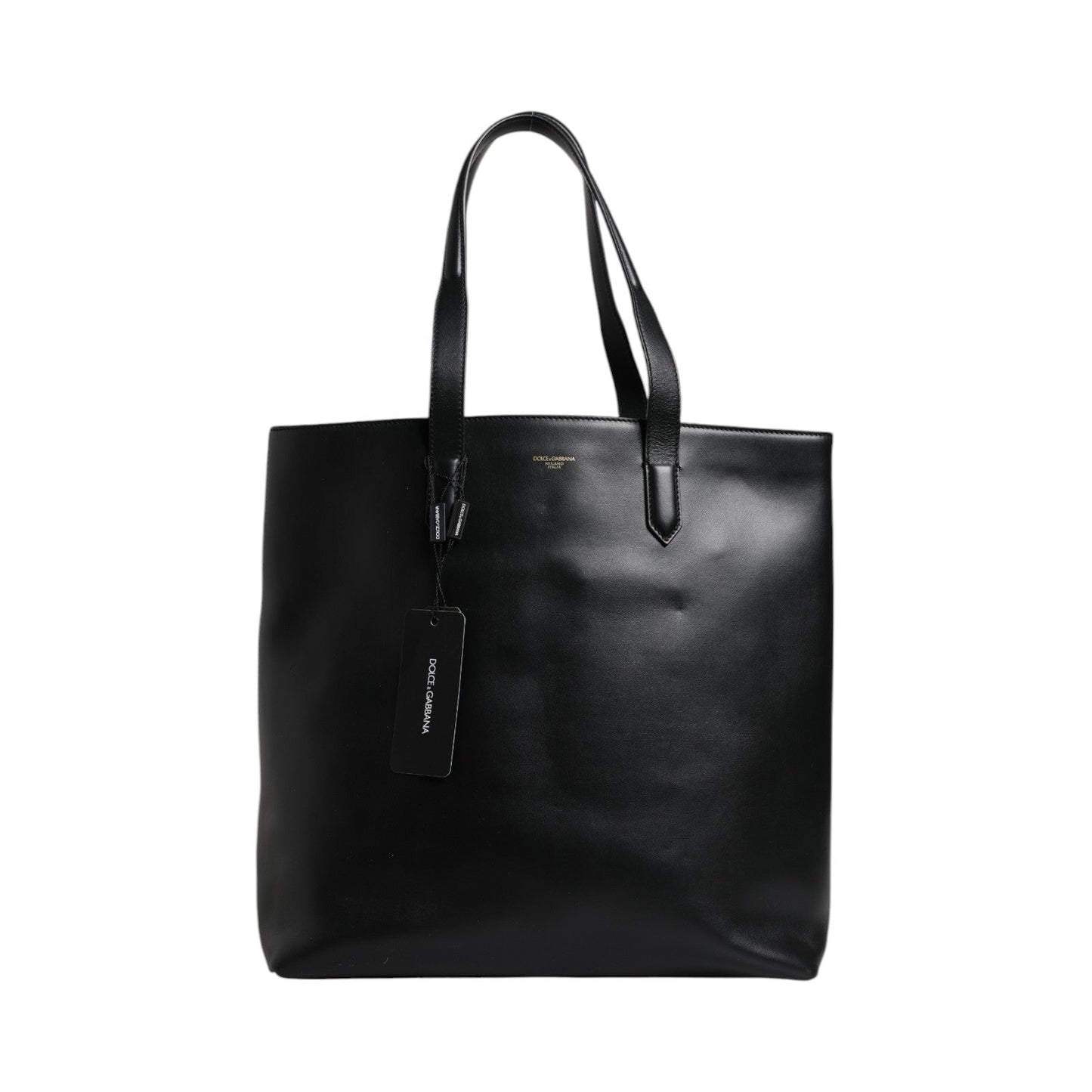 Dolce & Gabbana Black Calf Leather Shopping Tote Shoulder Bag - Sandy Store ByNet