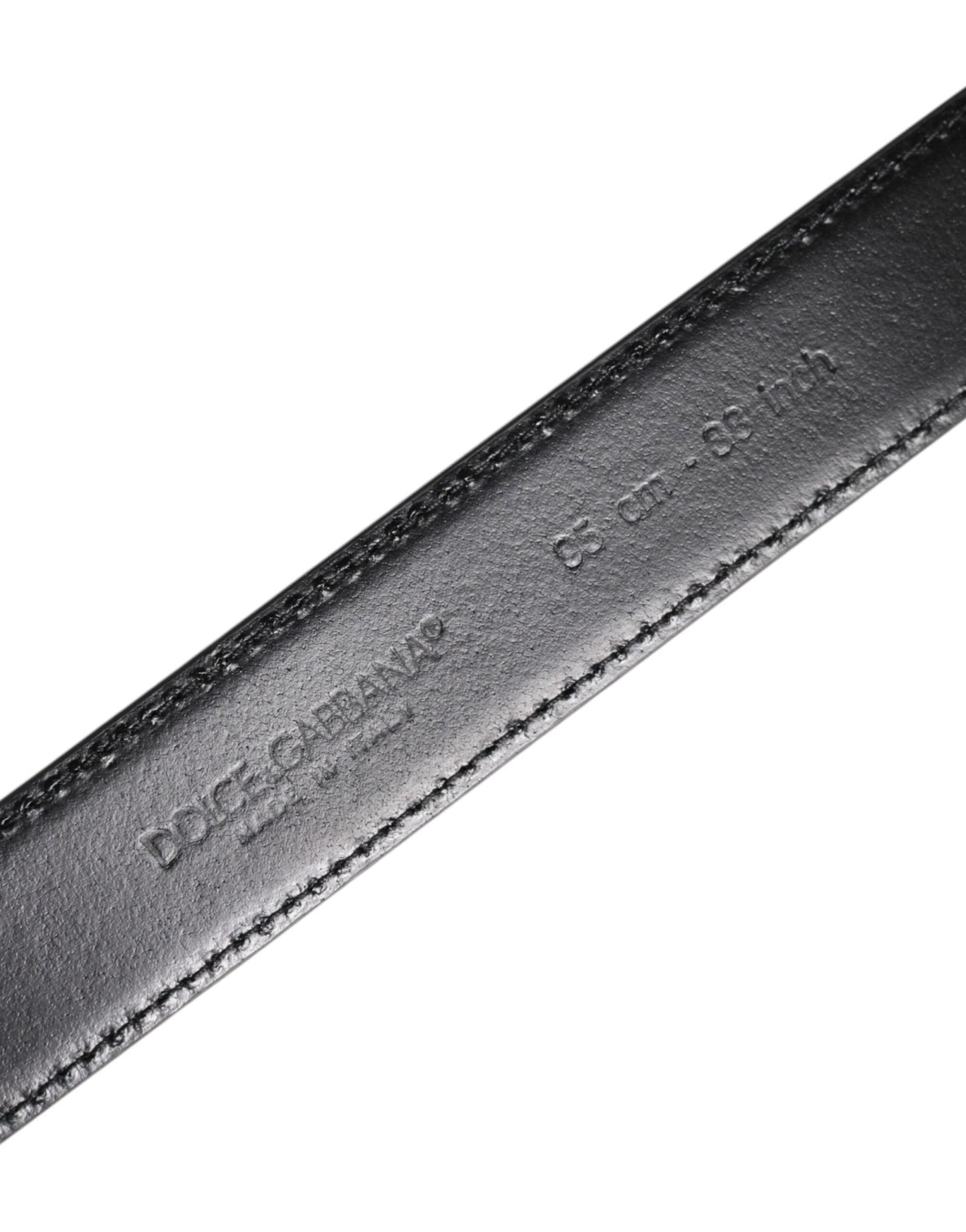 Dolce & Gabbana Black Calf Leather Silver Metal Buckle Belt - Sandy Store ByNet
