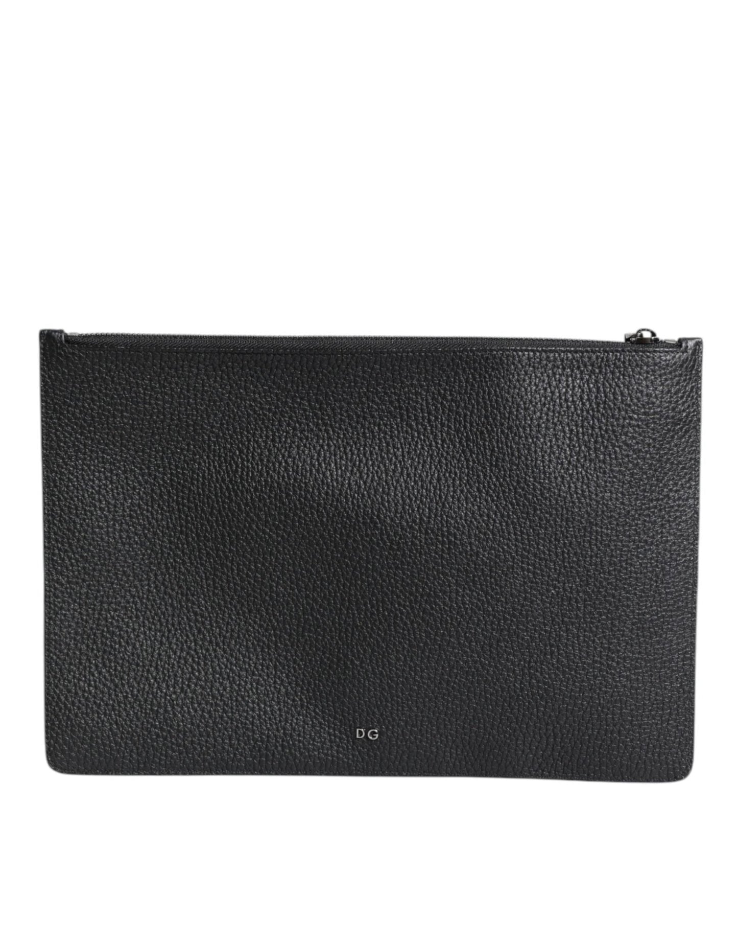 Dolce & Gabbana Black Calfskin Crown Embellished Clutch Pouch Bag - Sandy Store ByNet