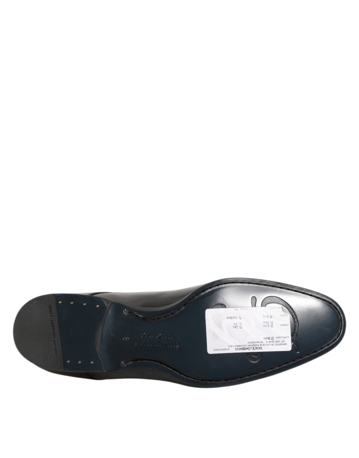 Dolce & Gabbana Black Calfskin Leather Derby Men Dress Shoes – EU 42 | US 9 par Dolce & Gabbana | Disponible sur Sandy Store ByNet