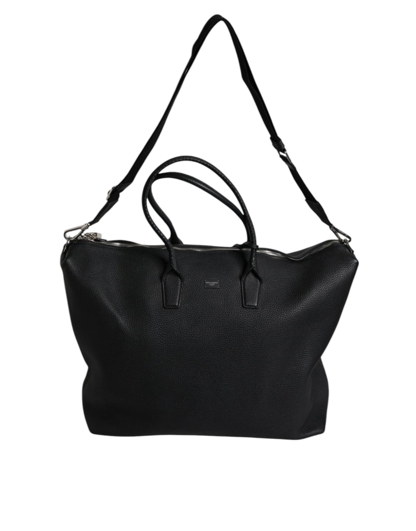 Dolce & Gabbana Black Calfskin Leather Hand Shoulder Duffle Bag - Sandy Store ByNet