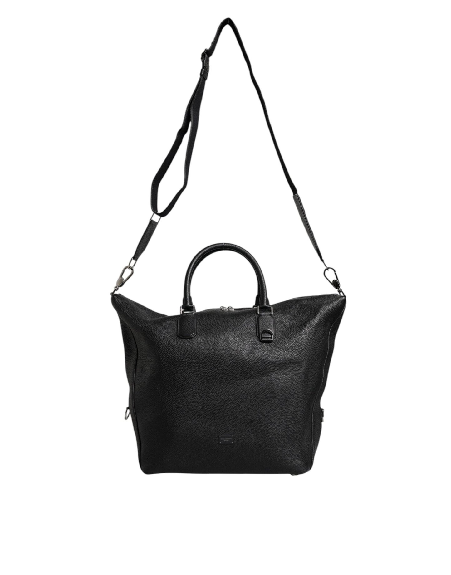 Dolce & Gabbana Black Calfskin Leather Hand Shoulder Duffle Bag - Sandy Store ByNet
