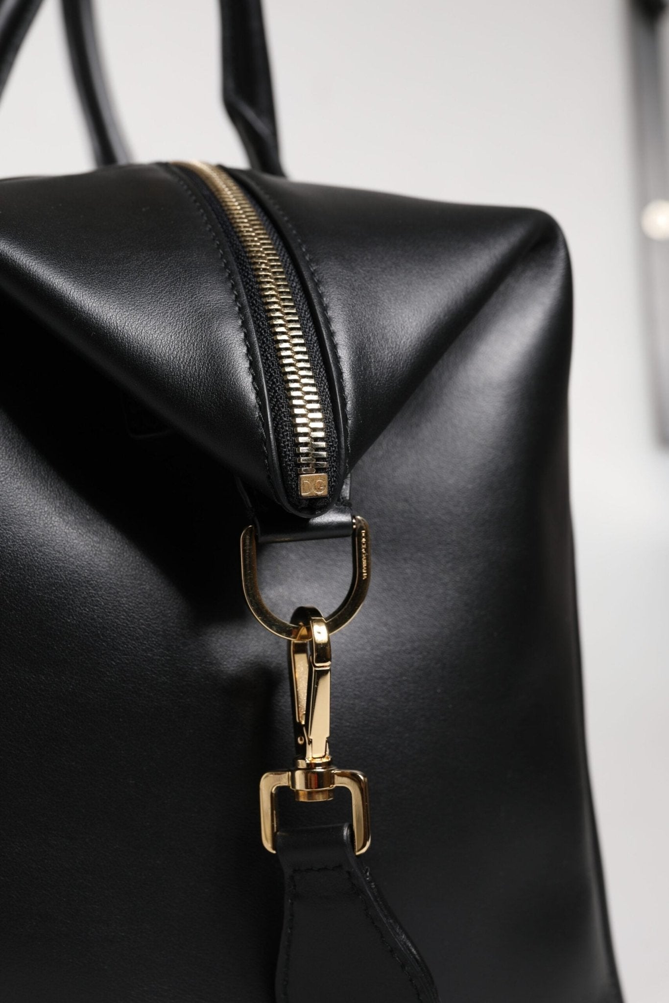 Dolce & Gabbana Black Calfskin Leather Hand Shoulder Duffle Bag - Sandy Store ByNet